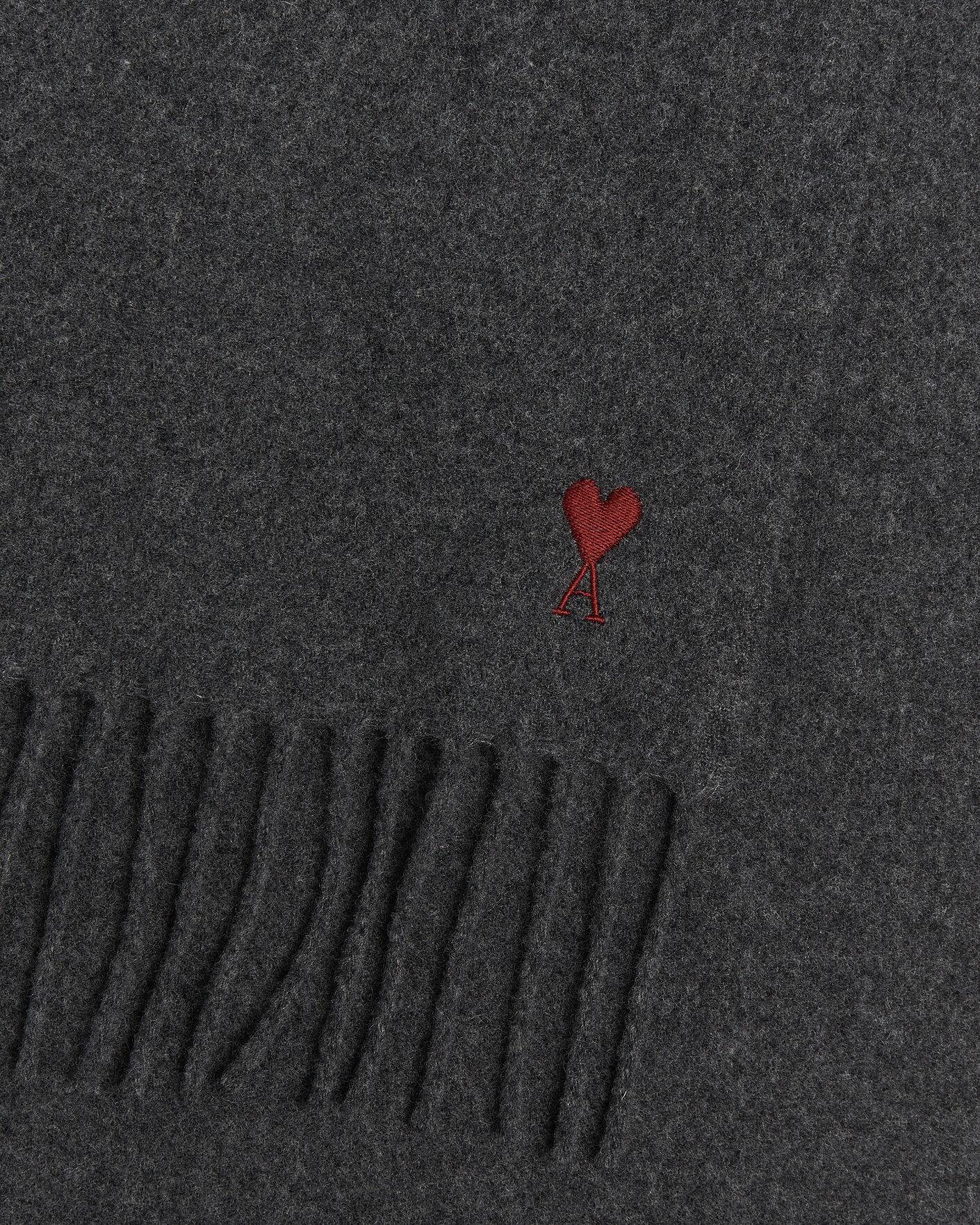 Mies | Kaulaliinat | AMI | Heart Logo Scarf Grey Melange