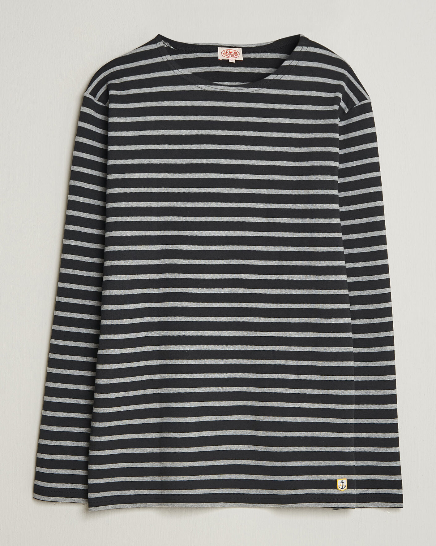 Mies | T-paidat | Armor-lux | Houat Héritage Stripe Long Sleeve T-Shirt Black/Grey