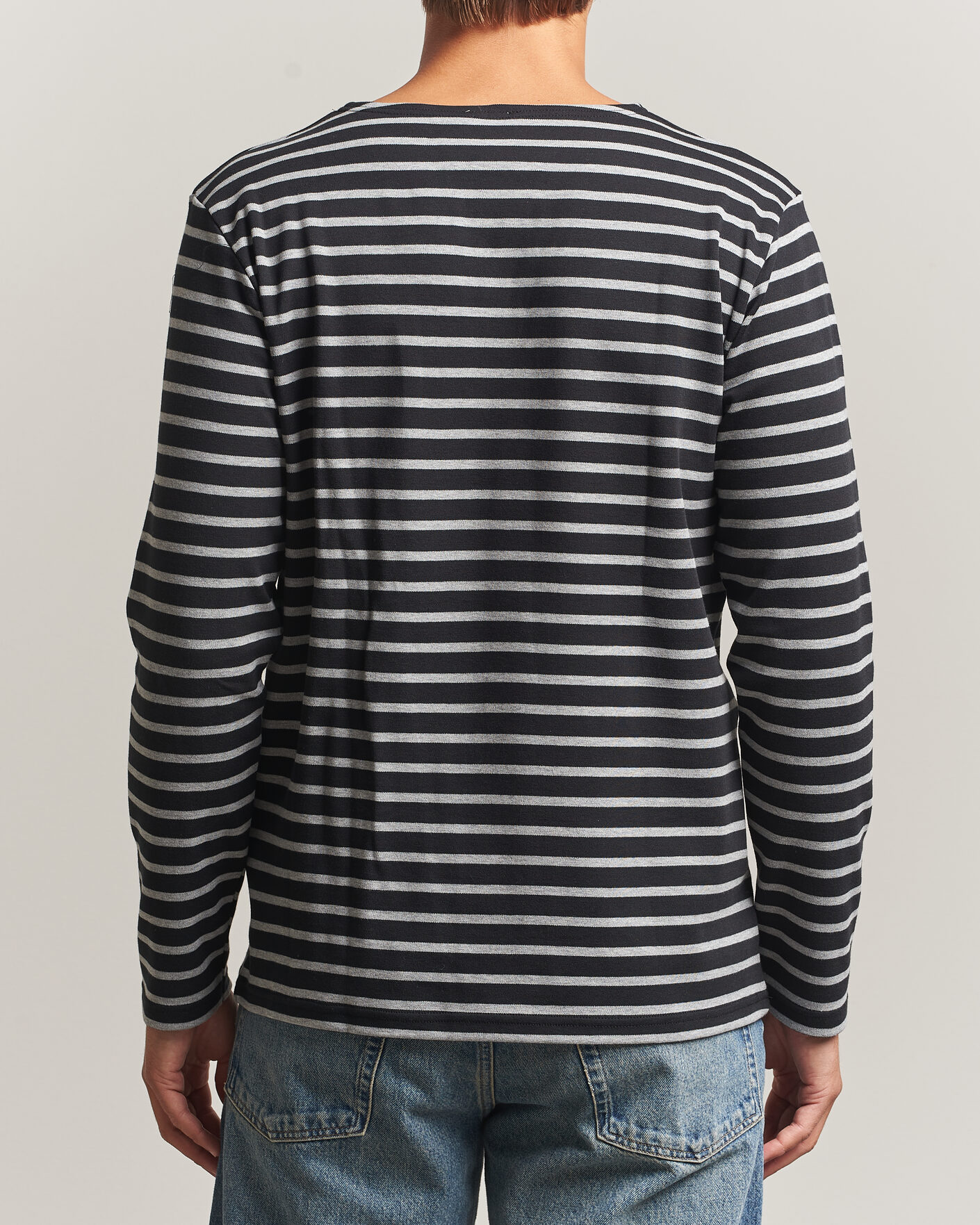 Mies | T-paidat | Armor-lux | Houat Héritage Stripe Long Sleeve T-Shirt Black/Grey