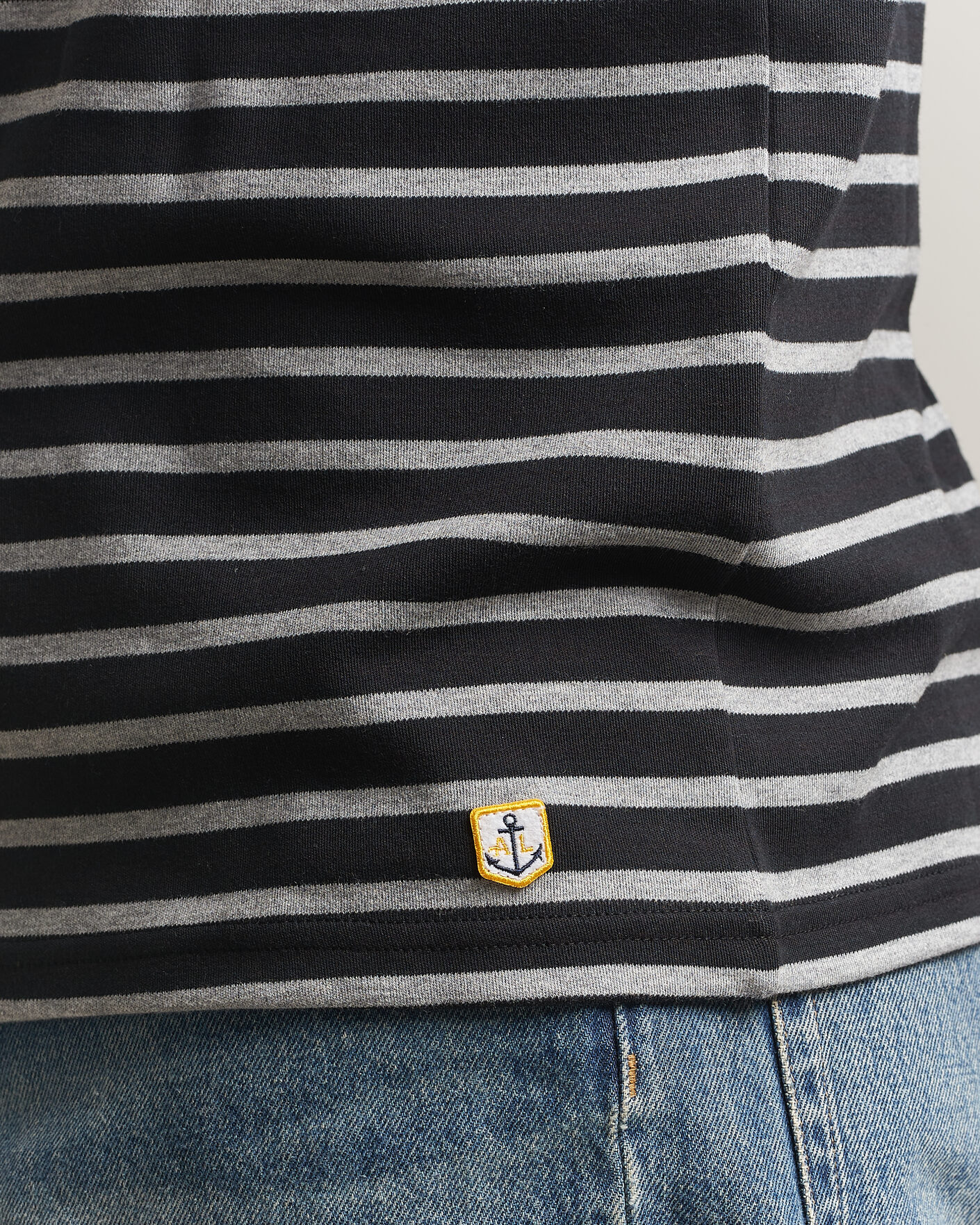 Mies | T-paidat | Armor-lux | Houat Héritage Stripe Long Sleeve T-Shirt Black/Grey
