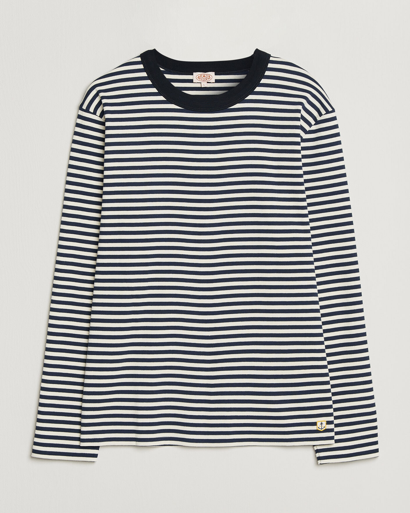 Mies | T-paidat | Armor-lux | Héritage Striped Long Sleeve T-Shirt Marine/Milk