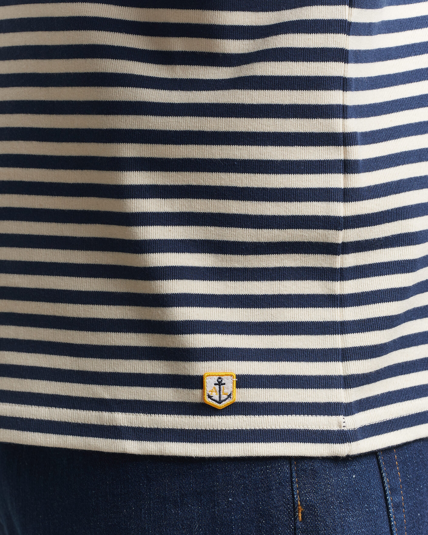 Mies | T-paidat | Armor-lux | Héritage Striped Long Sleeve T-Shirt Marine/Milk