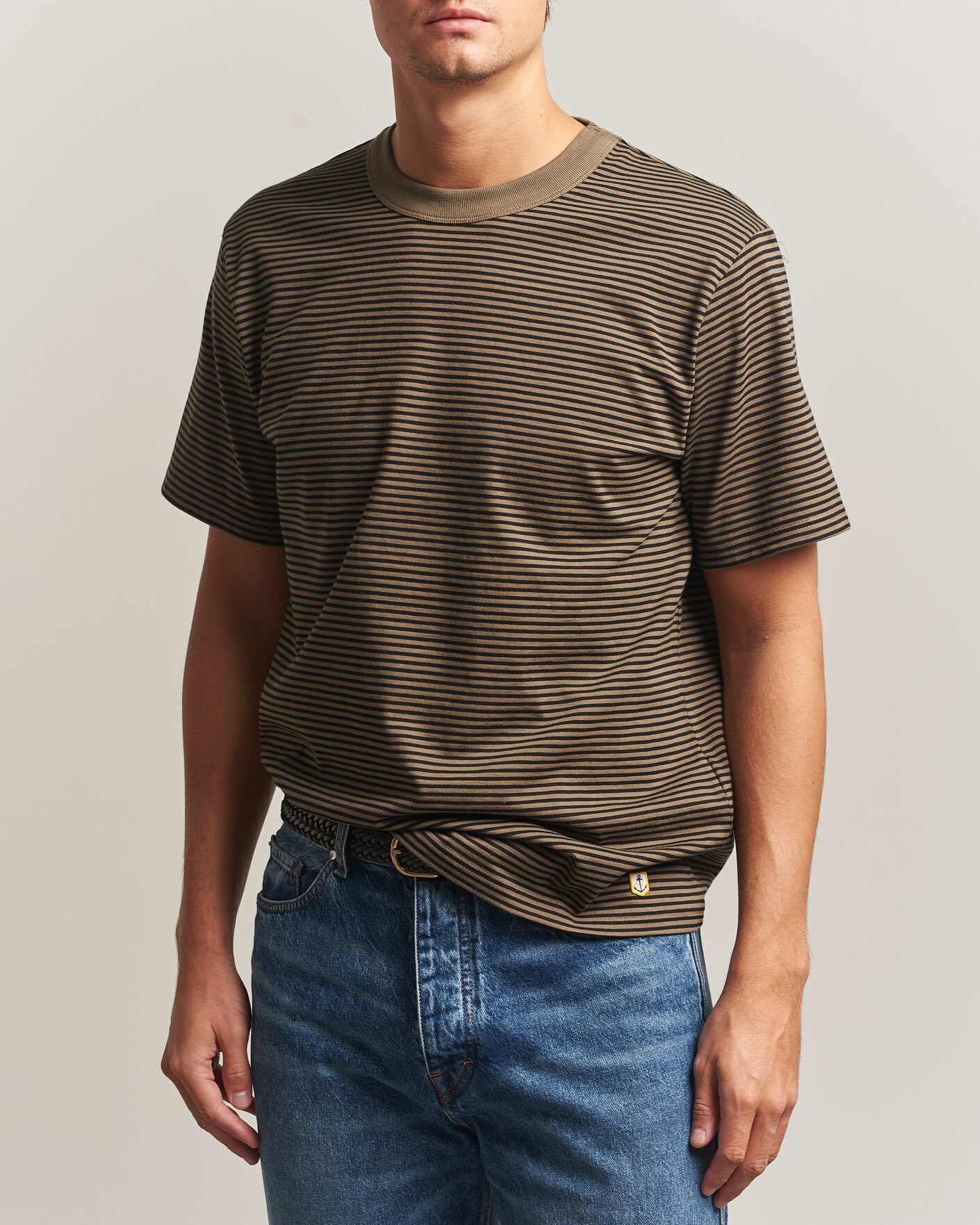 Mies | T-paidat | Armor-lux | Héritage Callac Striped T-Shirt Olive/Black