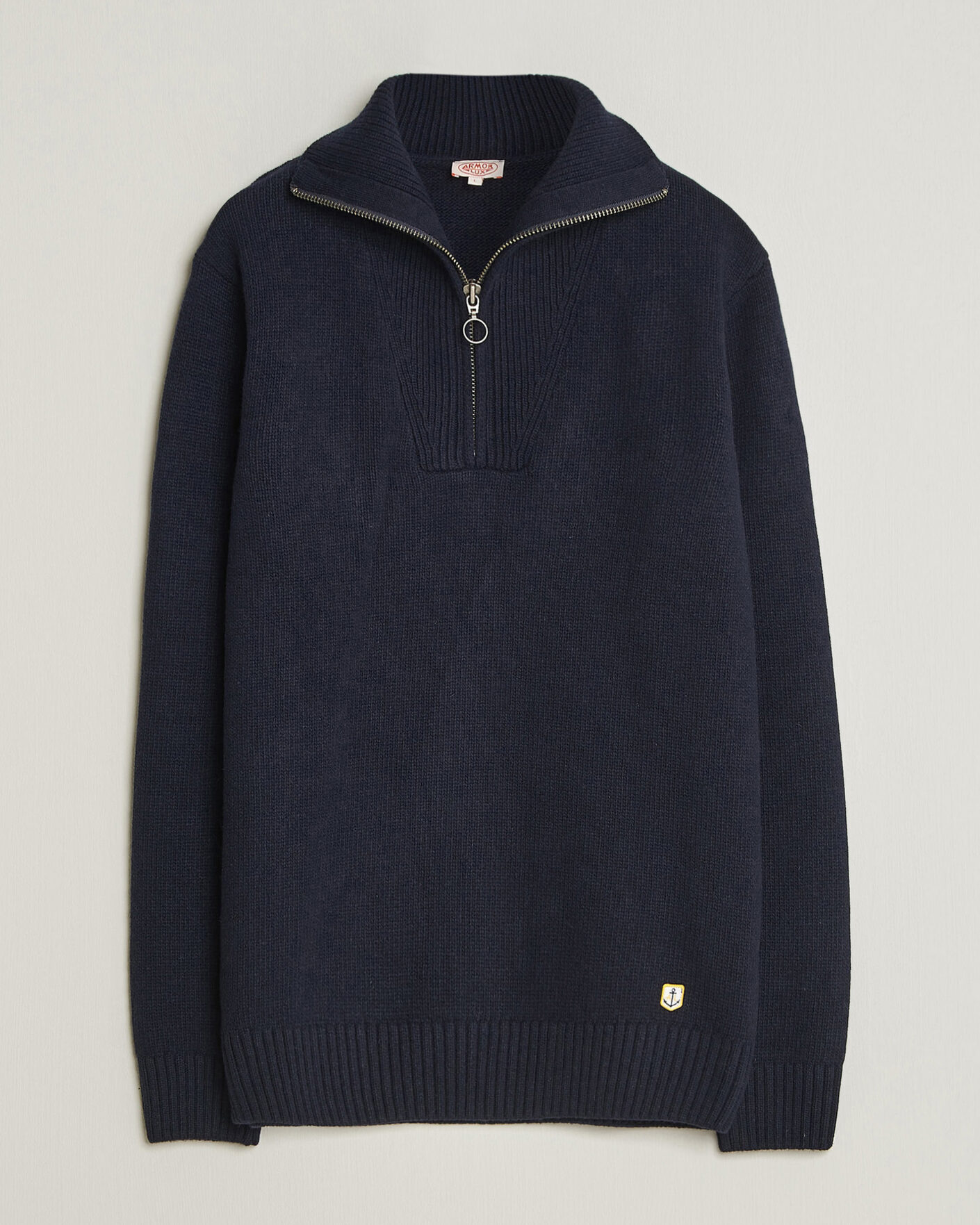 Mies | Puserot | Armor-lux | Wool Knitted Half Zip Navy