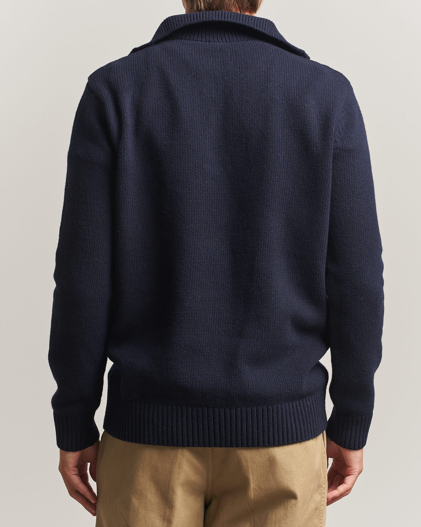 Mies | Puserot | Armor-lux | Wool Knitted Half Zip Navy