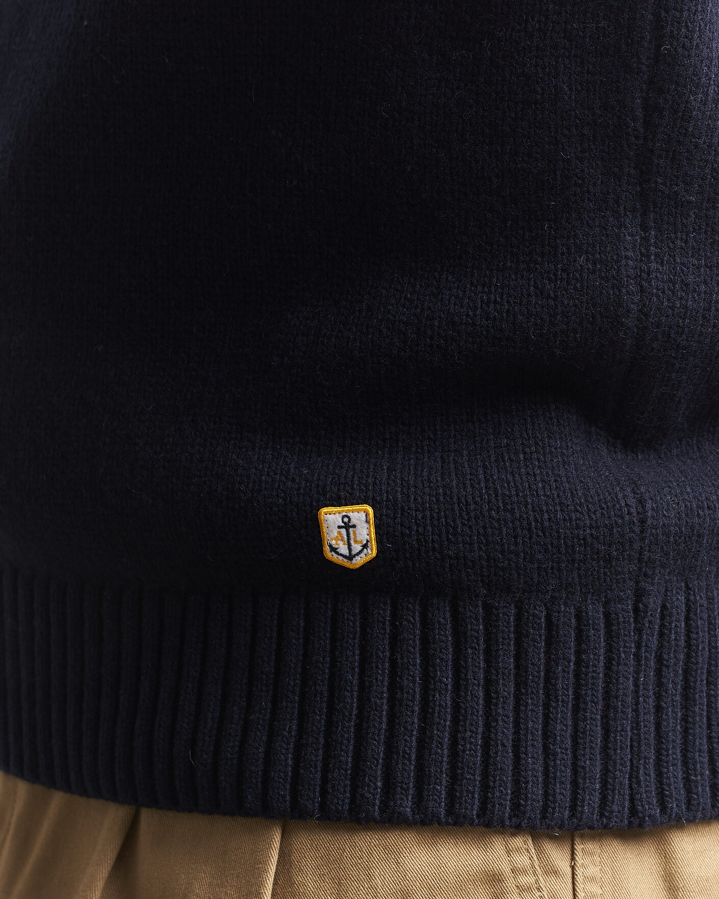 Mies | Puserot | Armor-lux | Wool Knitted Half Zip Navy