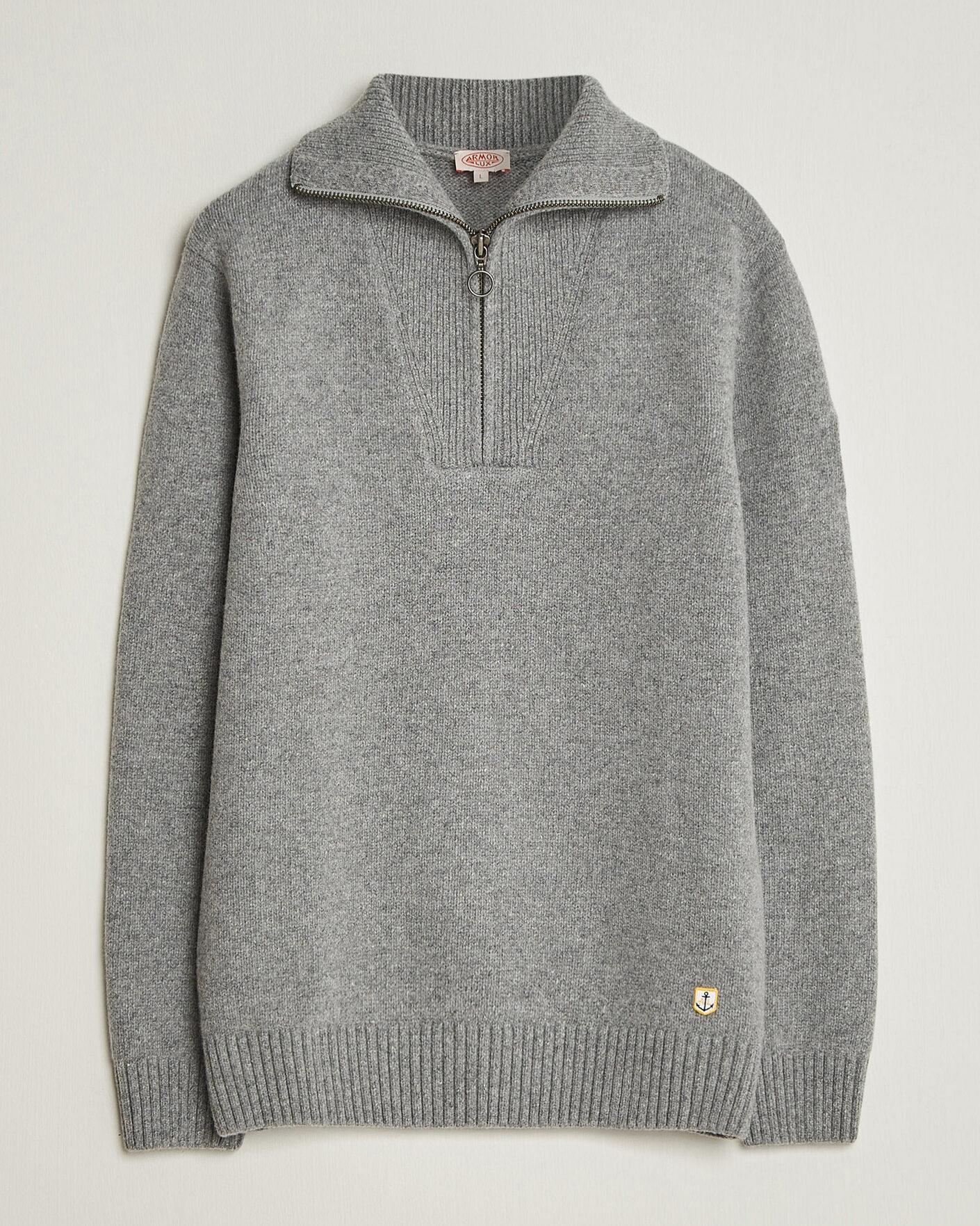 Mies | Puserot | Armor-lux | Wool Knitted Half Zip Slate