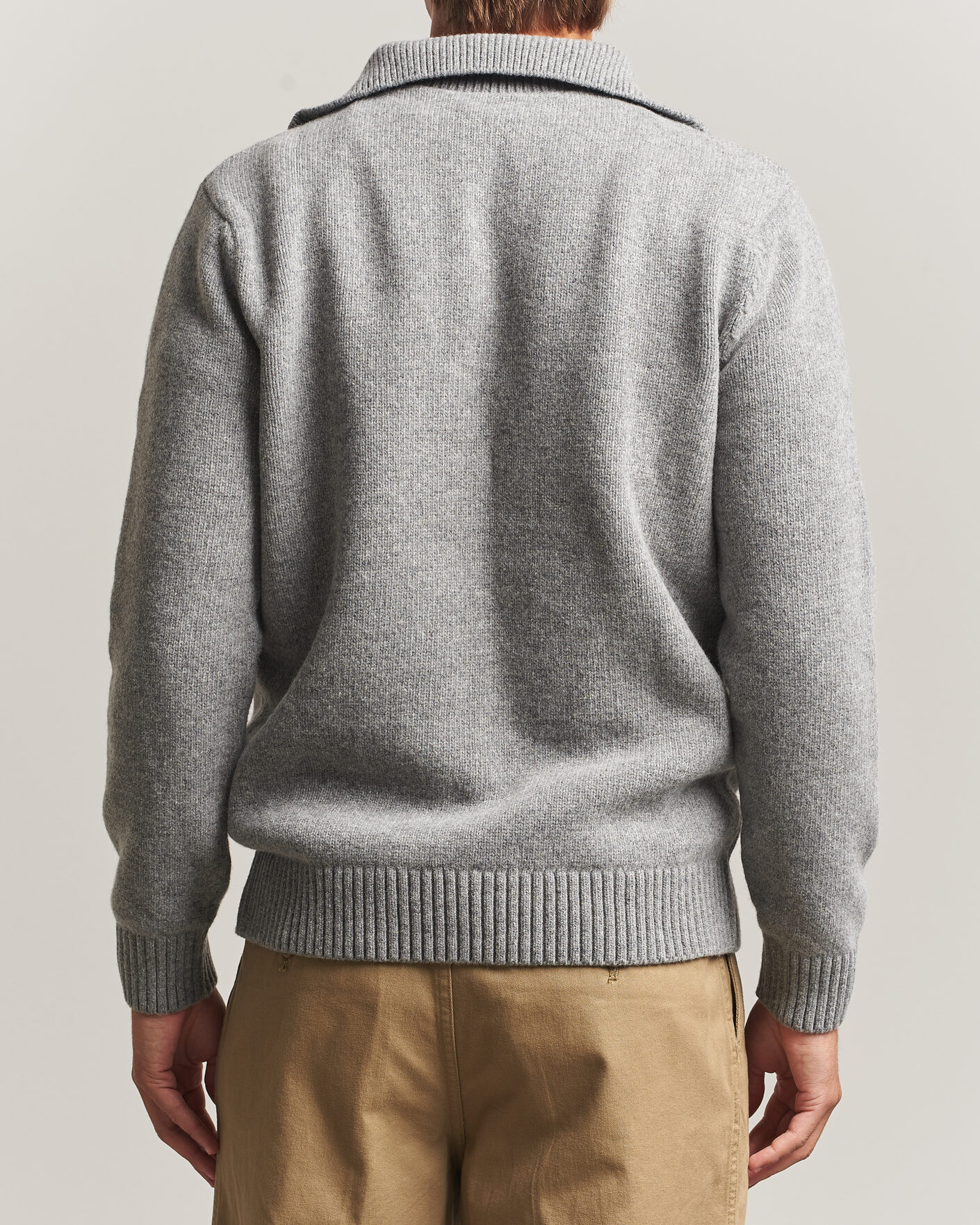 Mies | Puserot | Armor-lux | Wool Knitted Half Zip Slate