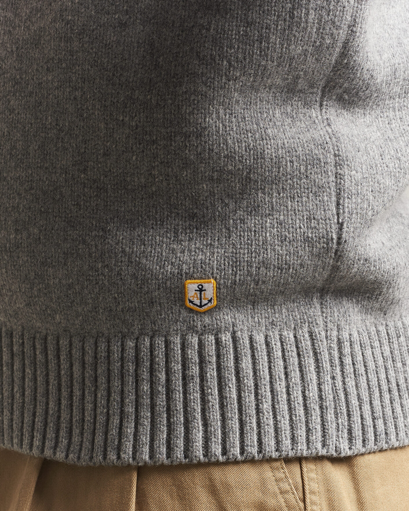 Mies | Puserot | Armor-lux | Wool Knitted Half Zip Slate