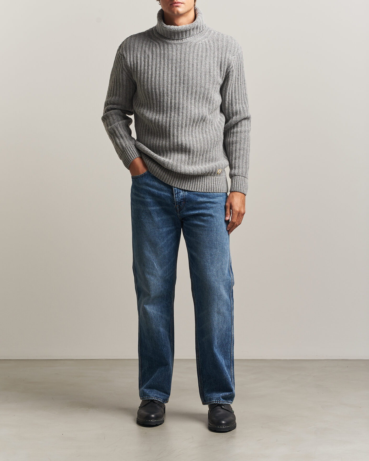 Mies | Puserot | Armor-lux | Wool Knitted Rollneck Slate