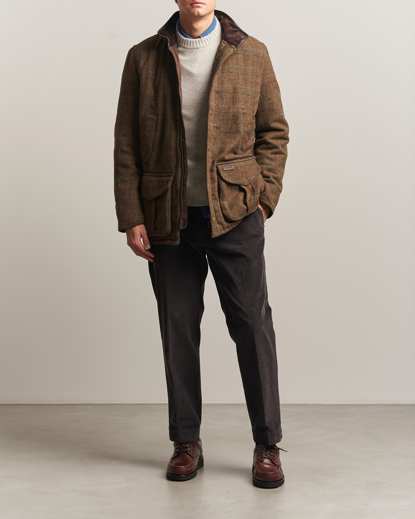 Mies | Takit | Barbour Lifestyle | Hereford Tweed Wool Jacket Moss Green