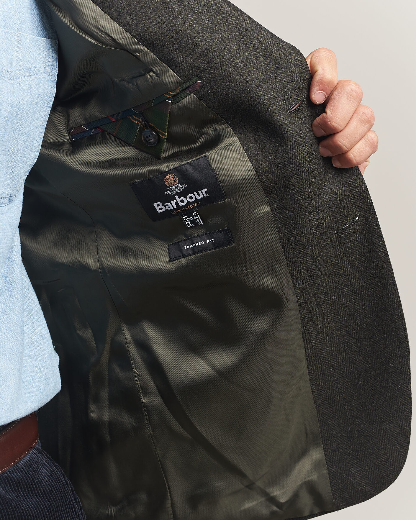 Mies | Pikkutakit | Barbour Lifestyle | Fairford Herringbone Blazer Forest
