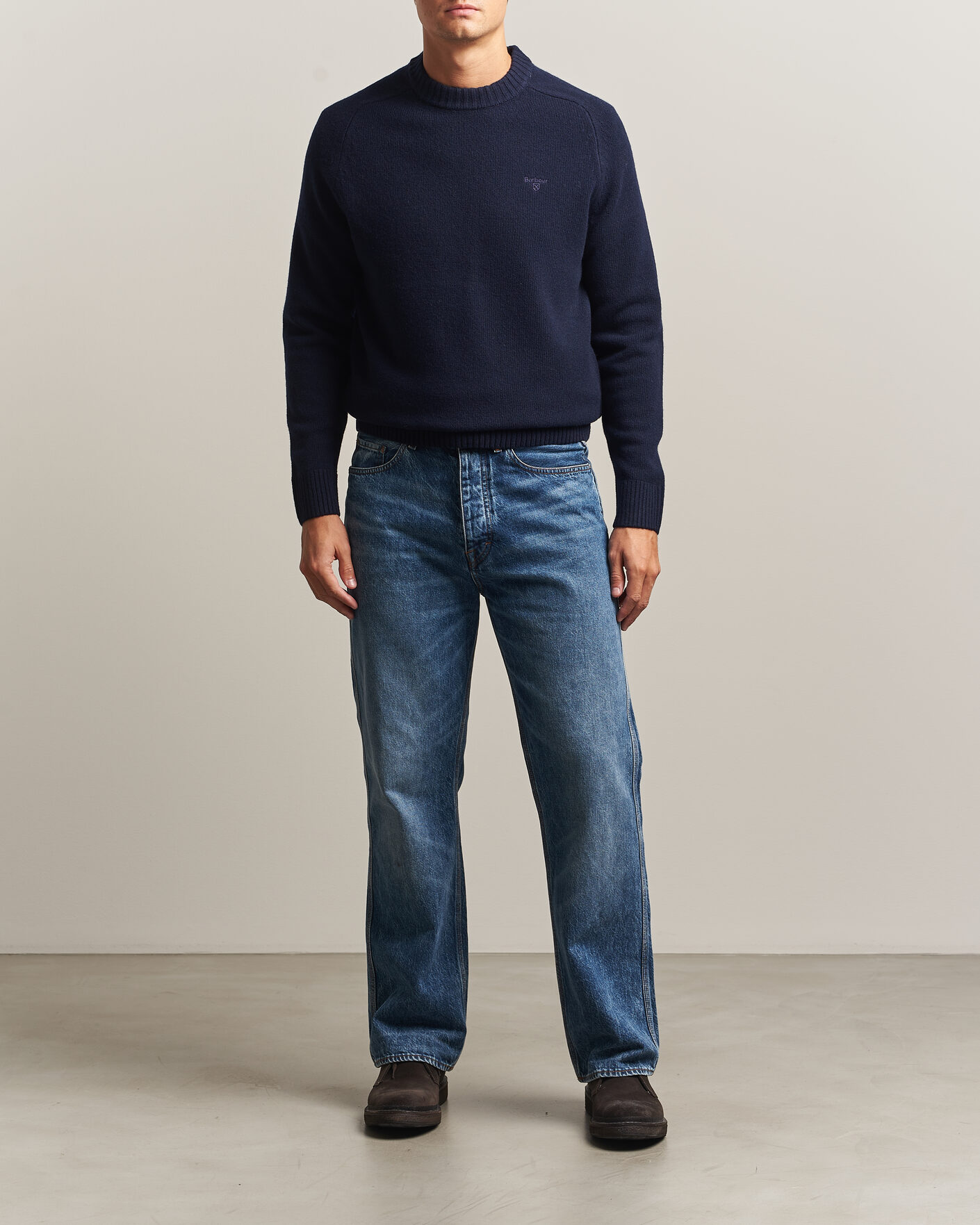 Mies | Puserot | Barbour Lifestyle | Newtown Lambswool Crewneck Navy