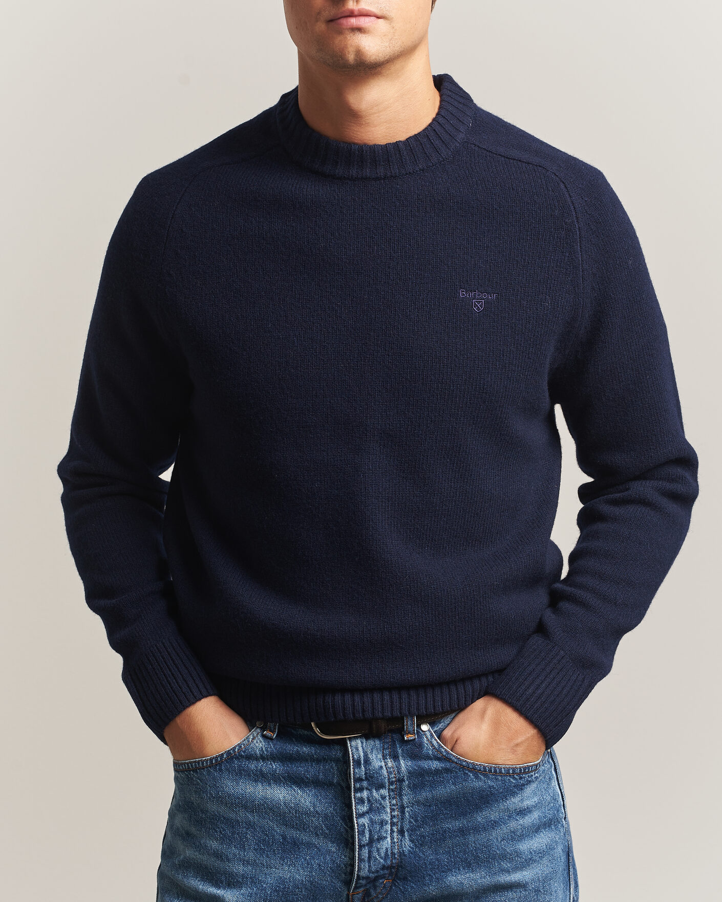 Mies | Puserot | Barbour Lifestyle | Newtown Lambswool Crewneck Navy