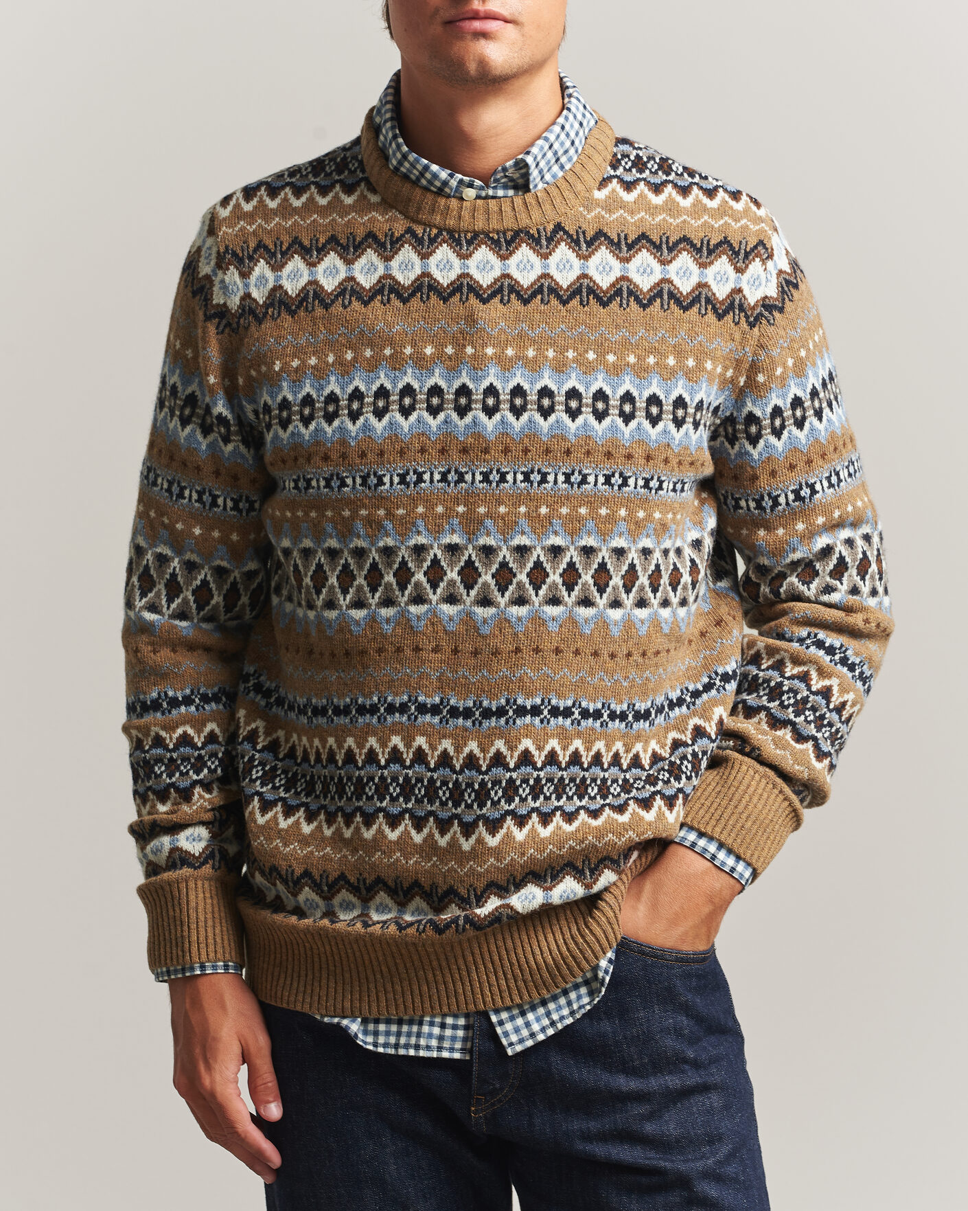 Mies | Puserot | Barbour Lifestyle | Case Fairisle Crew Trench