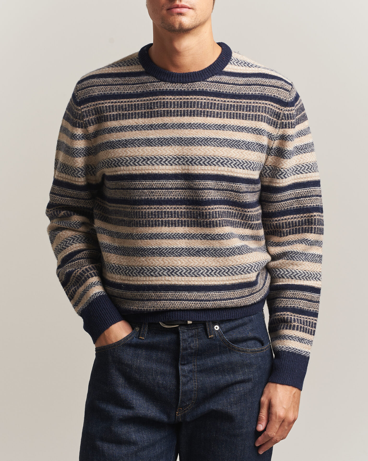 Mies | Puserot | Barbour Lifestyle | Histed Fairisle Crew Navy