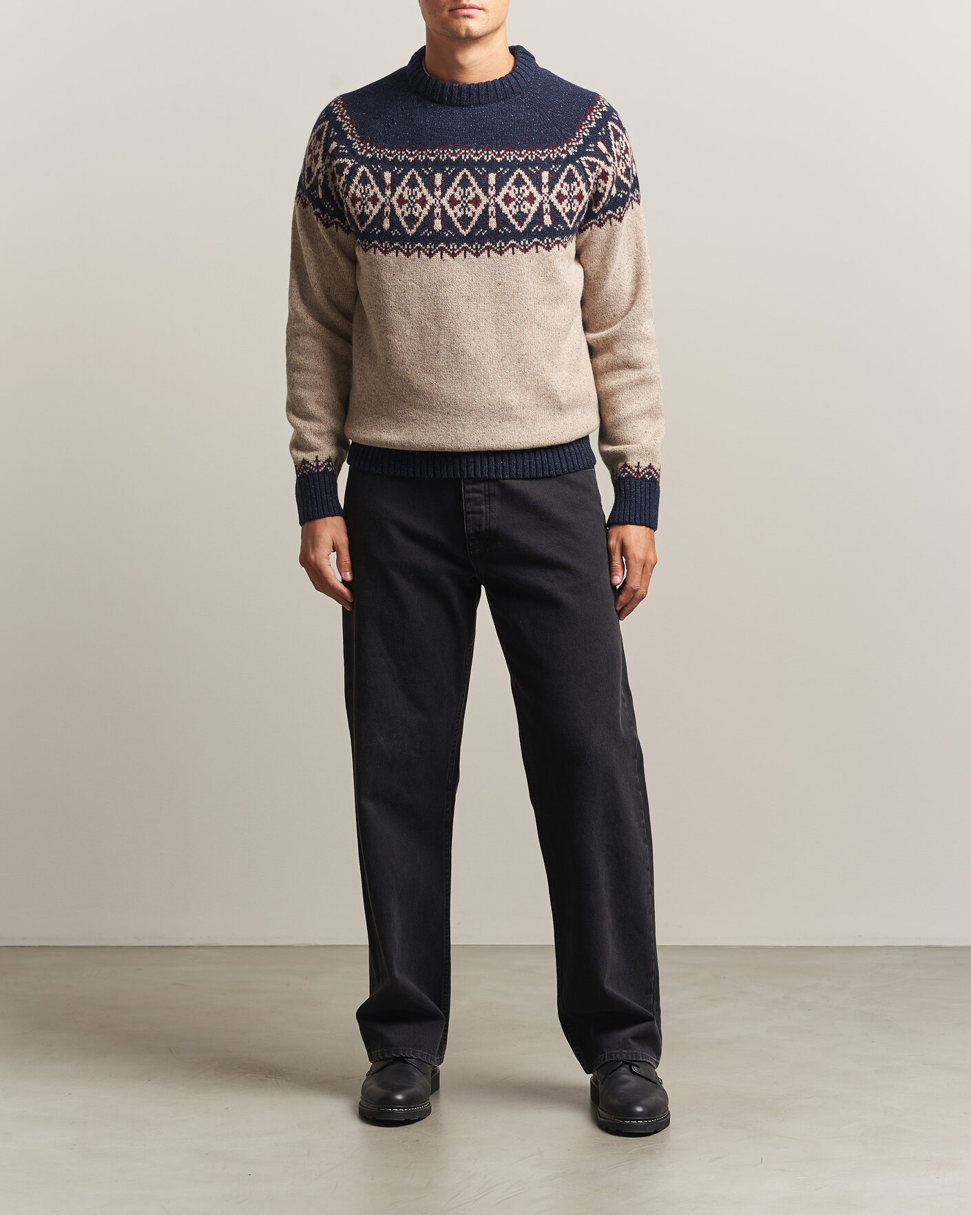 Mies | Puserot | Barbour Lifestyle | Tisbury Fairisle Crew Navy
