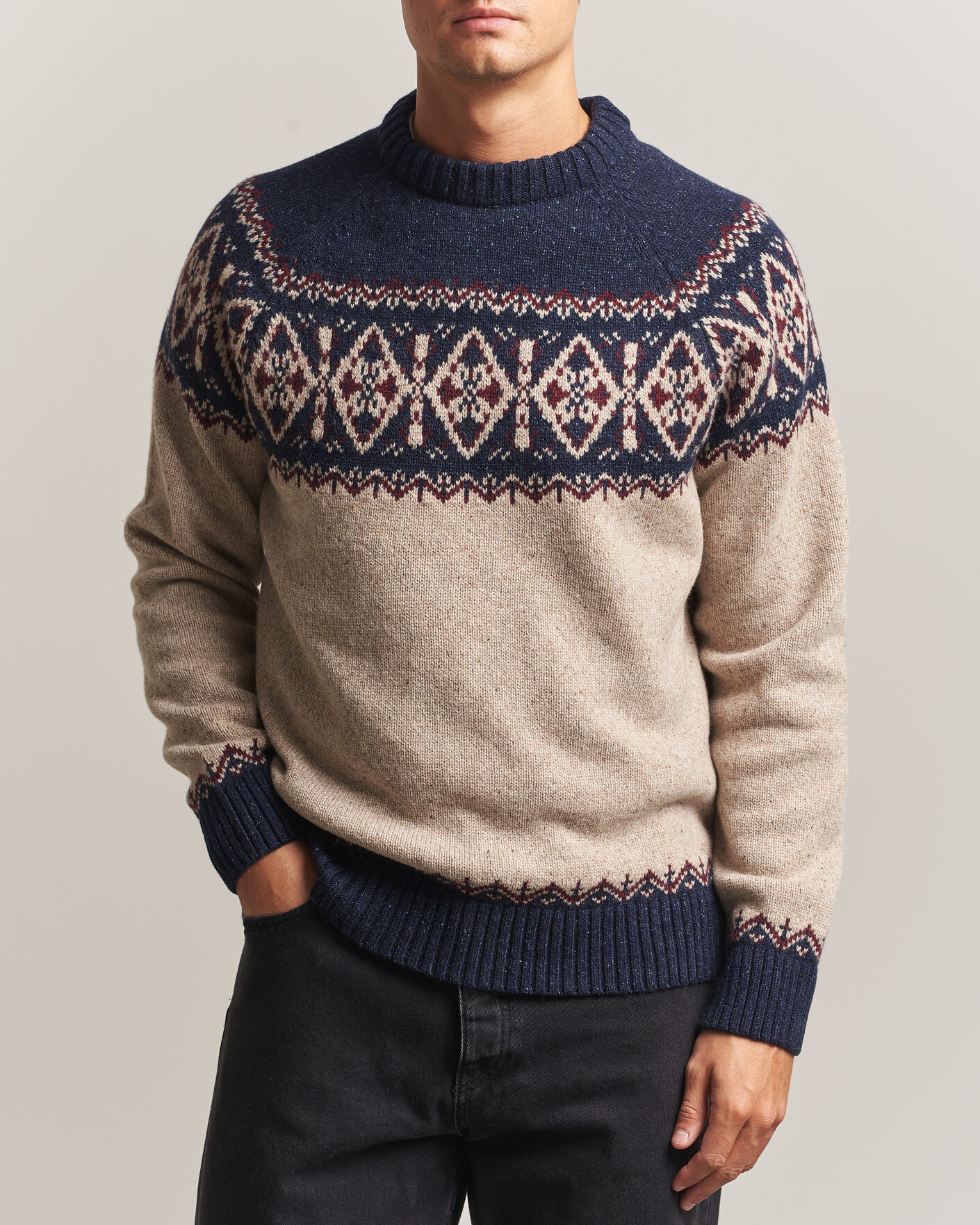 Mies | Puserot | Barbour Lifestyle | Tisbury Fairisle Crew Navy