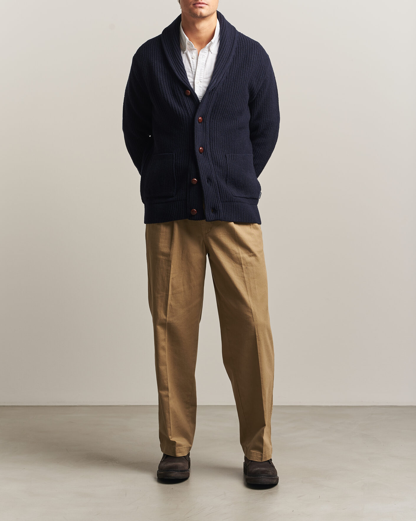 Mies | Puserot | Barbour Lifestyle | Hartland Knitted Shawl Cardigan Navy