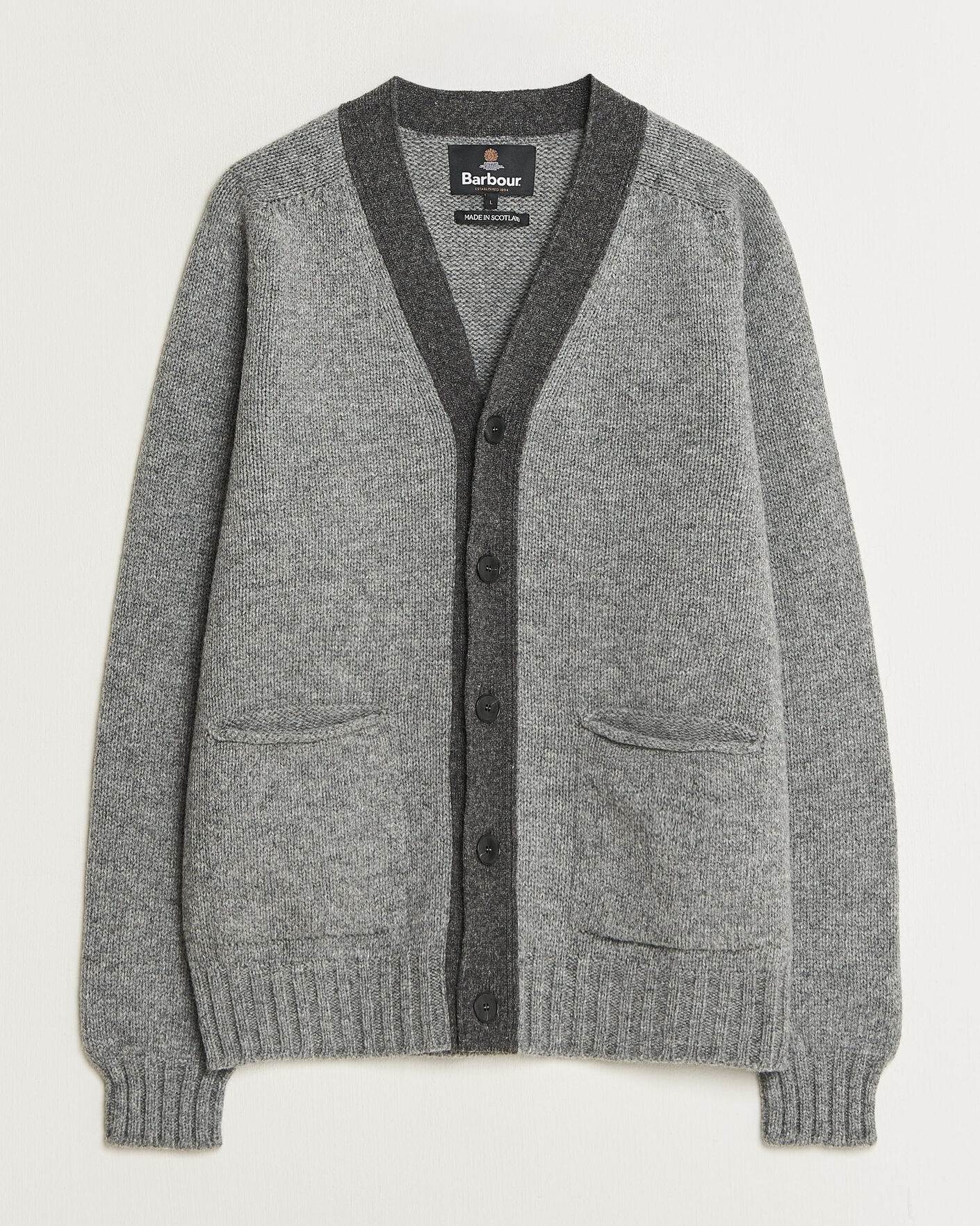 Mies | Puserot | Barbour Lifestyle | Scottish Made Knitted Cardigan Grey Marl