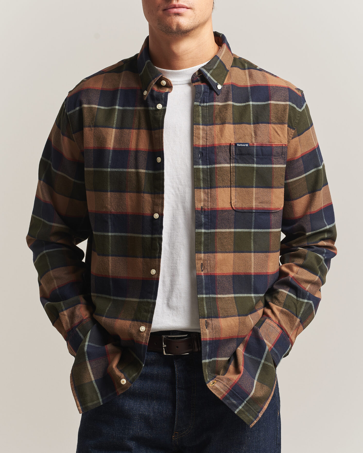 Mies | Kauluspaidat | Barbour Lifestyle | Valey Flannel Check Shirt Olive