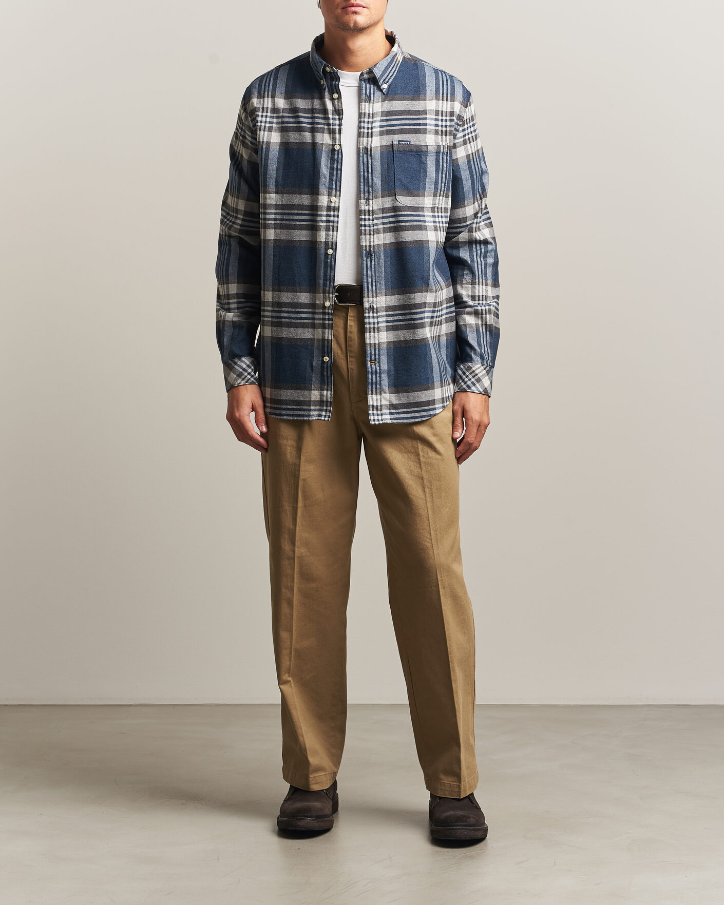 Mies | Kauluspaidat | Barbour Lifestyle | Dove Dave Flannel Check Shirt Grey Marl