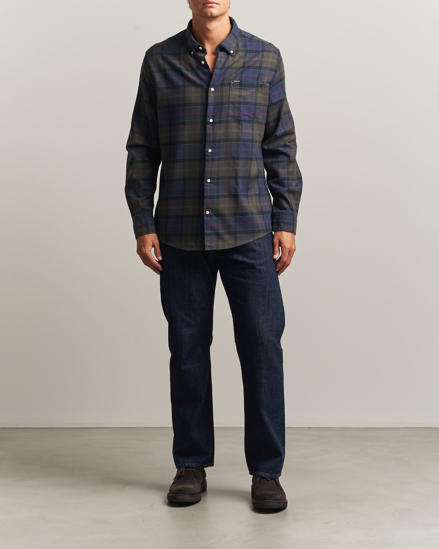 Mies | Kauluspaidat | Barbour Lifestyle | Finkle Gingham Flannel Shirt Navy