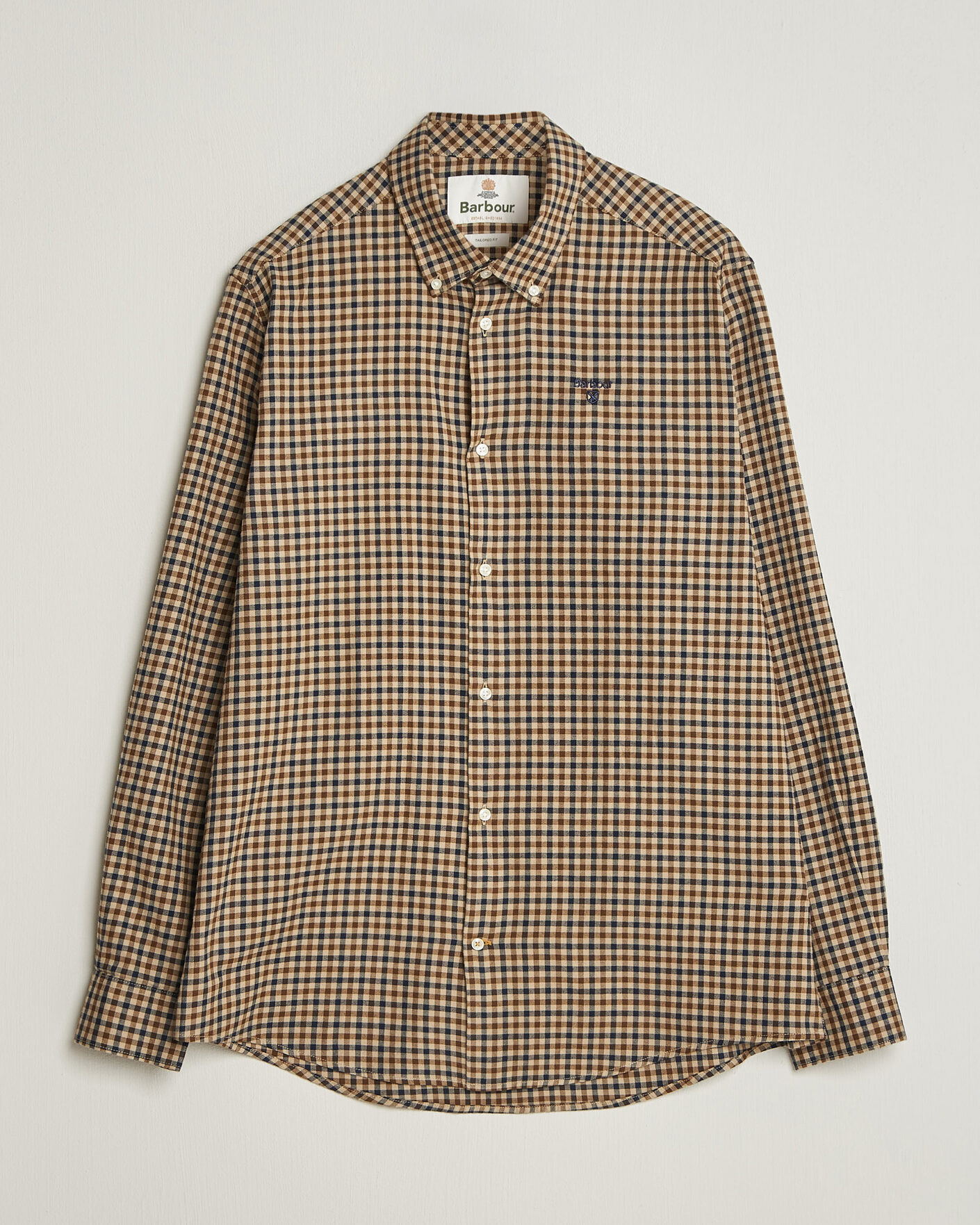 Mies | Kauluspaidat | Barbour Lifestyle | Finkle Gingham Flannel Shirt Dark Sand