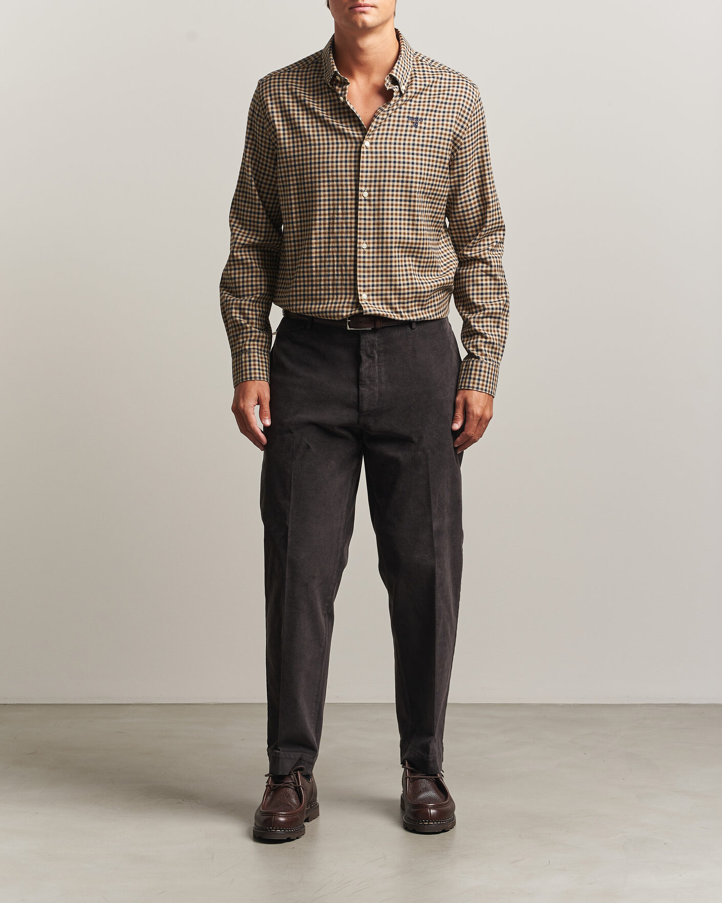 Mies | Kauluspaidat | Barbour Lifestyle | Finkle Gingham Flannel Shirt Dark Sand