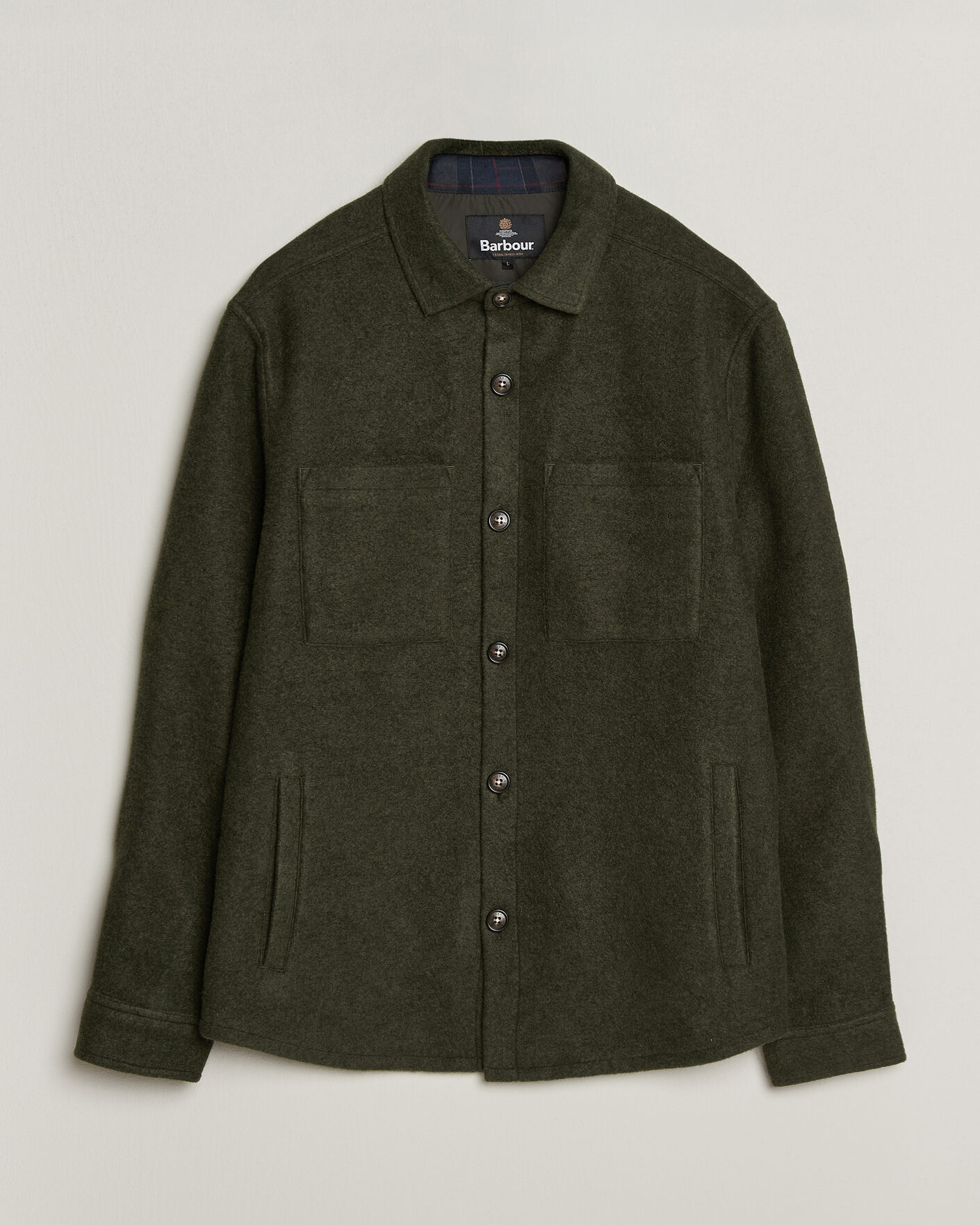 Mies | Kauluspaidat | Barbour Lifestyle | Marltown Tailored Wool Blend Overshirt Sage