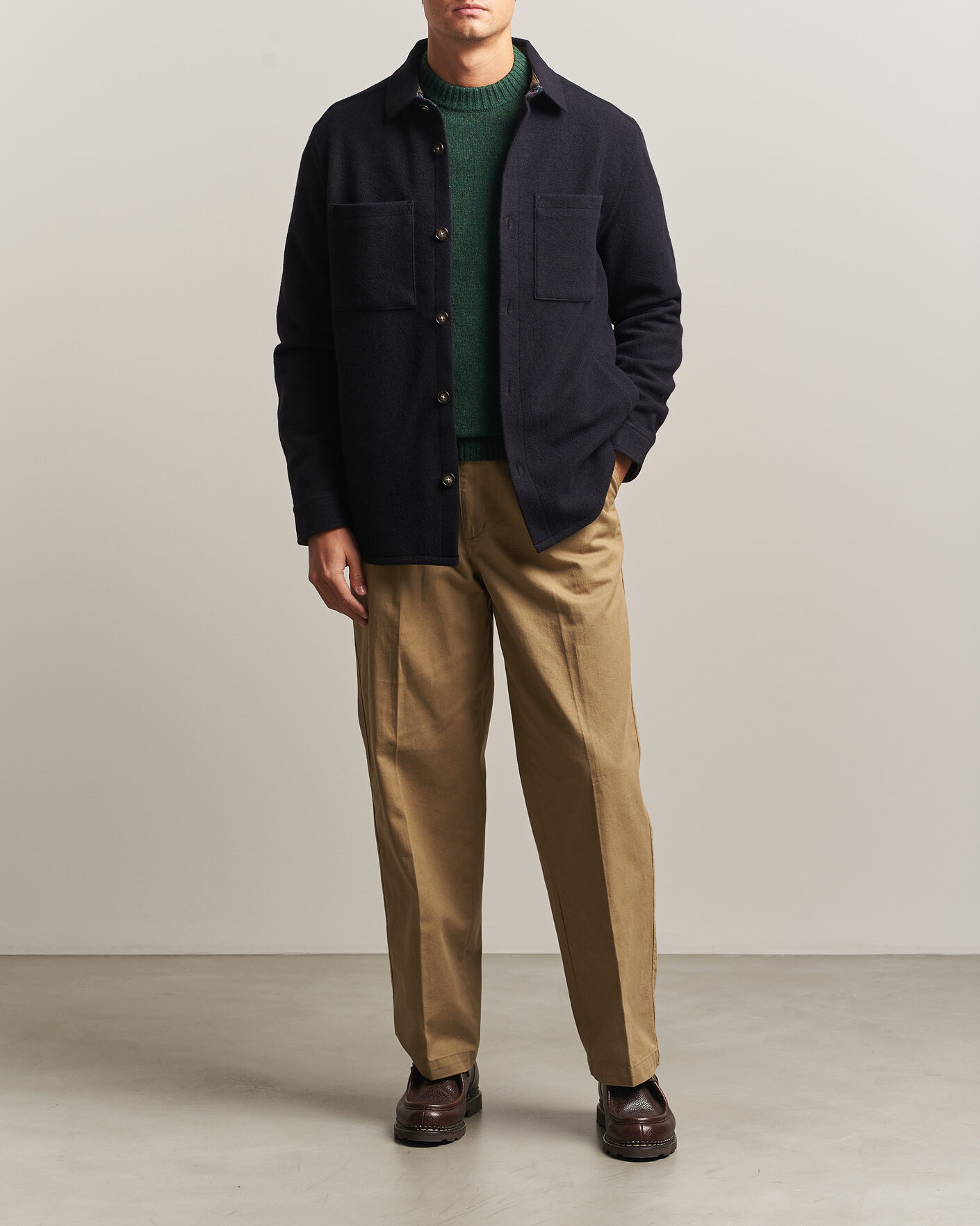 Mies | Kauluspaidat | Barbour Lifestyle | Marltown Tailored Wool Blend Overshirt Navy