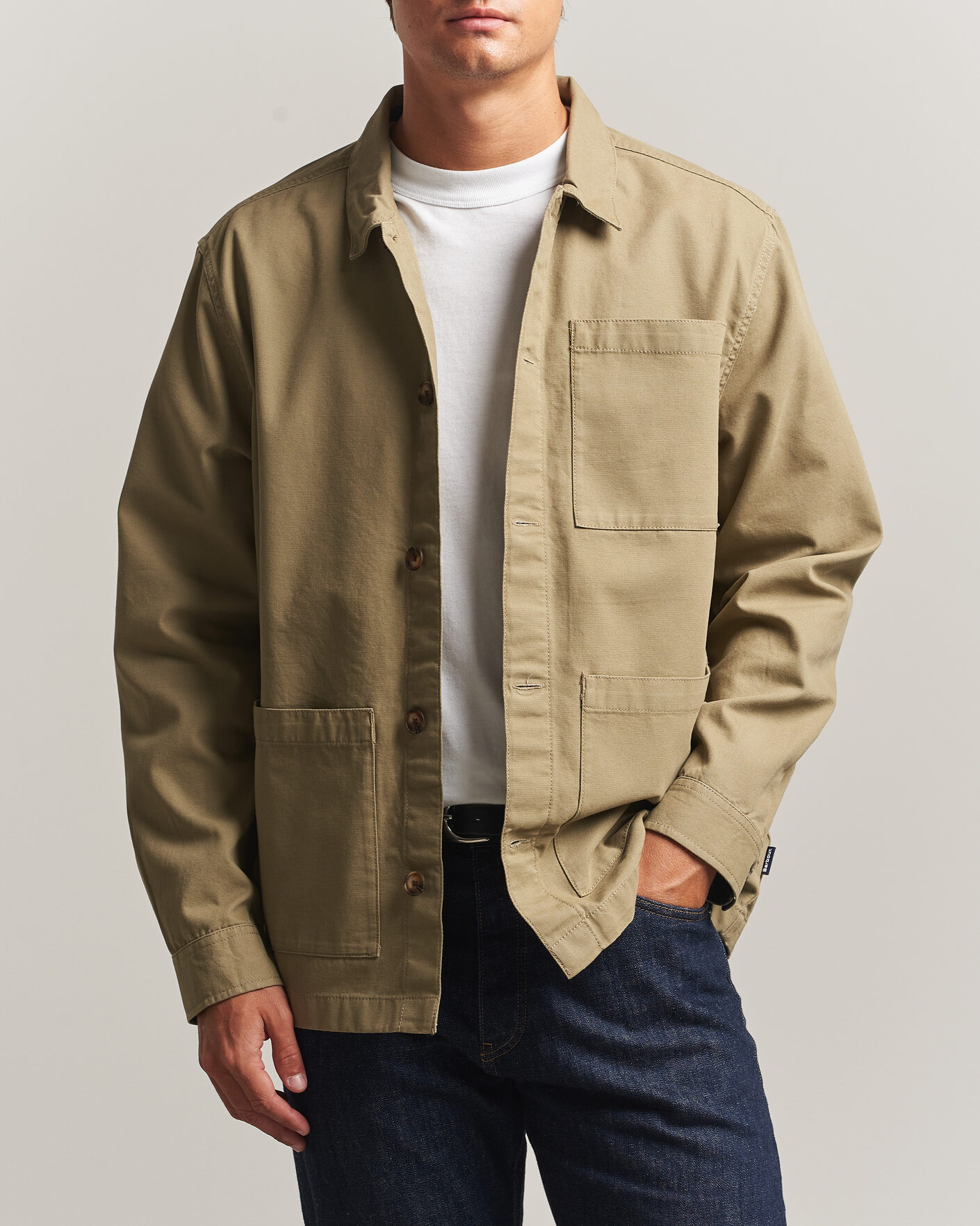 Mies | Kauluspaidat | Barbour Lifestyle | Tartan trimed Washed Overshirt Mushroom