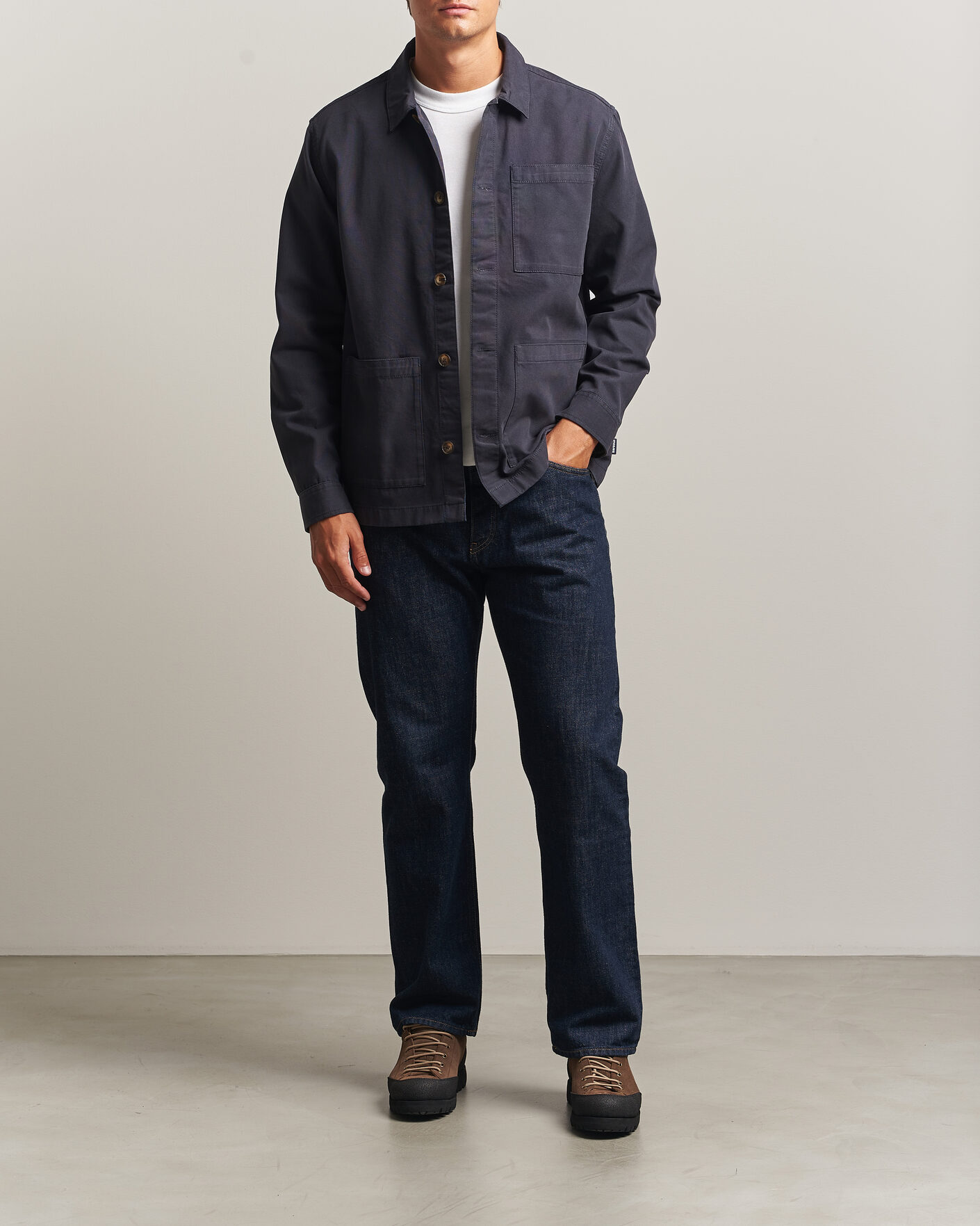 Mies | Kauluspaidat | Barbour Lifestyle | Tartan trimed Washed Overshirt Dark Navy
