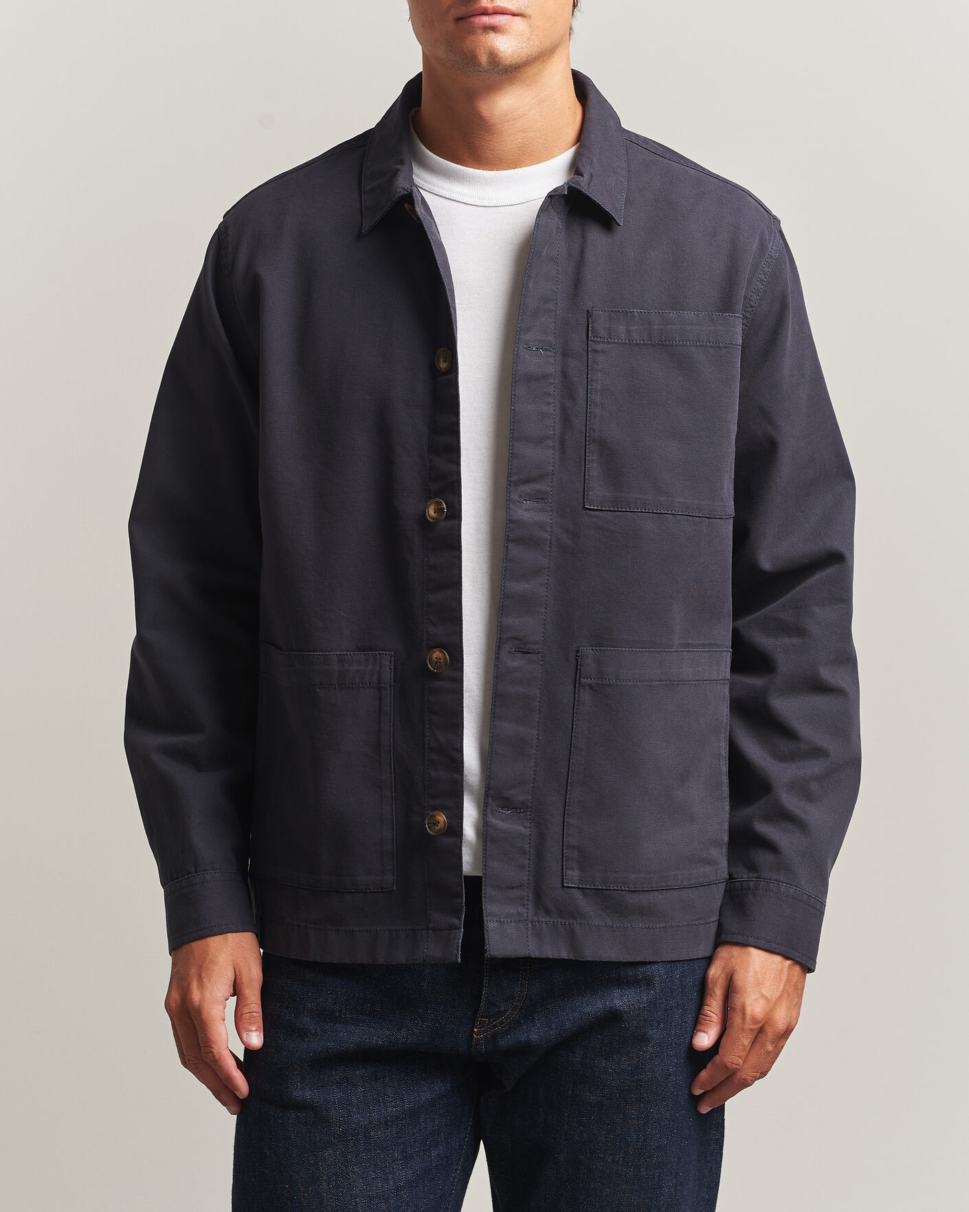 Mies | Kauluspaidat | Barbour Lifestyle | Tartan trimed Washed Overshirt Dark Navy