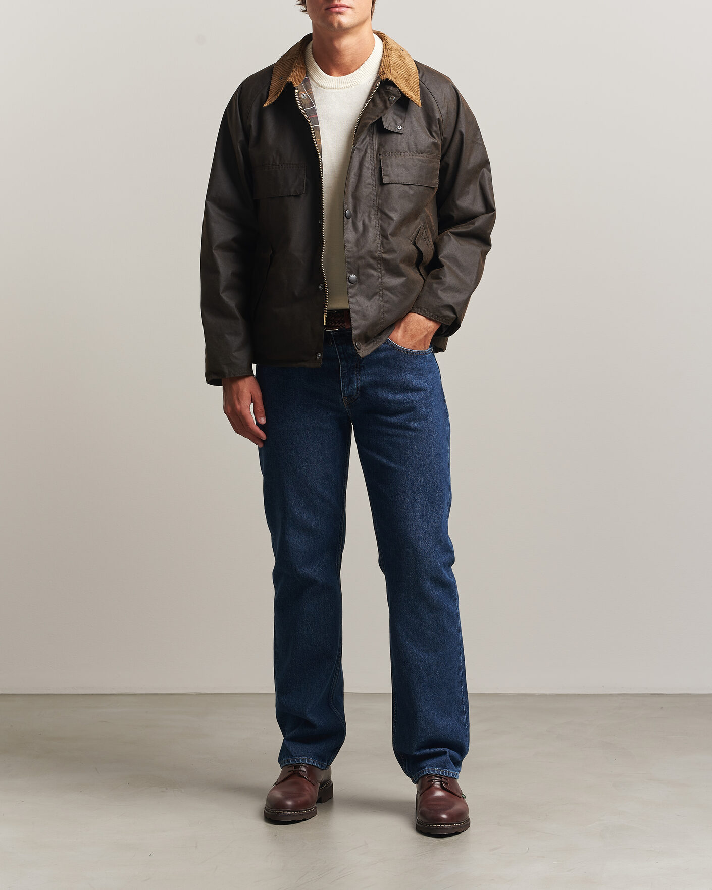 Mies | Takit | Barbour Heritage | Four Pocket Transport Wax Jacket Dark Brown