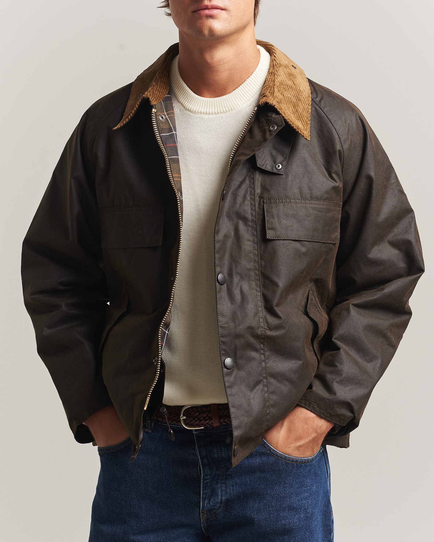 Mies | Takit | Barbour Heritage | Four Pocket Transport Wax Jacket Dark Brown