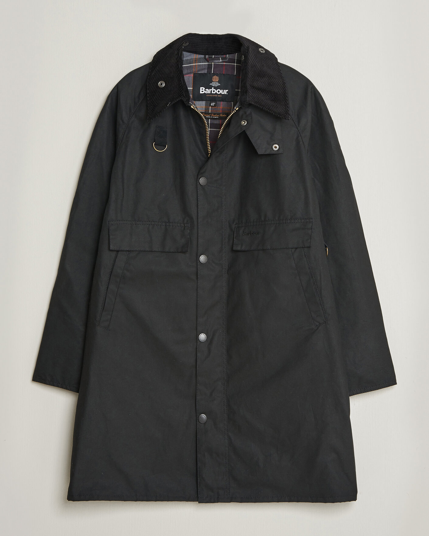 Mies | Takit | Barbour Heritage | Long Spey Wax Jacket Black