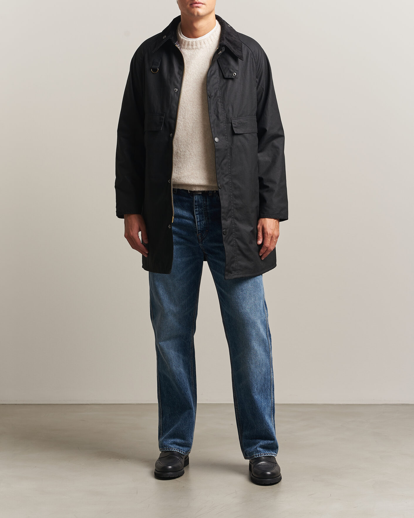 Mies | Takit | Barbour Heritage | Long Spey Wax Jacket Black