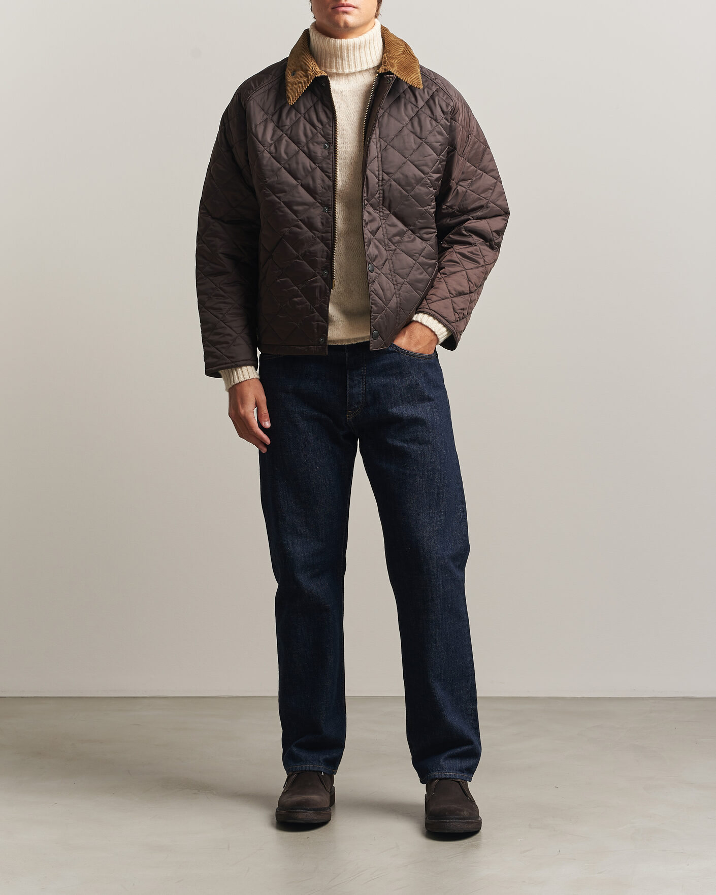 Mies | Takit | Barbour Heritage | Oversize Transport Quilted Jacket Dark Brown