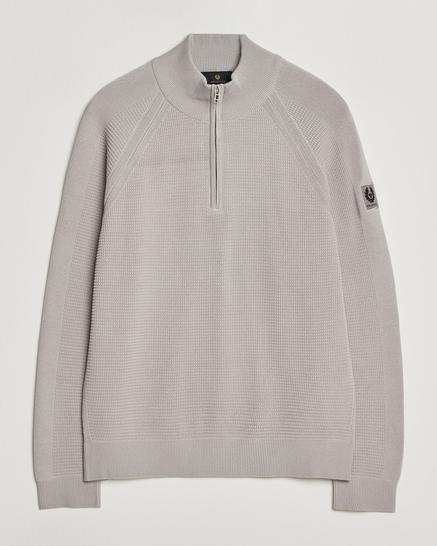 Mies | Puserot | Belstaff | Bradwell Cotton Knitted Quarter Zip Concrete