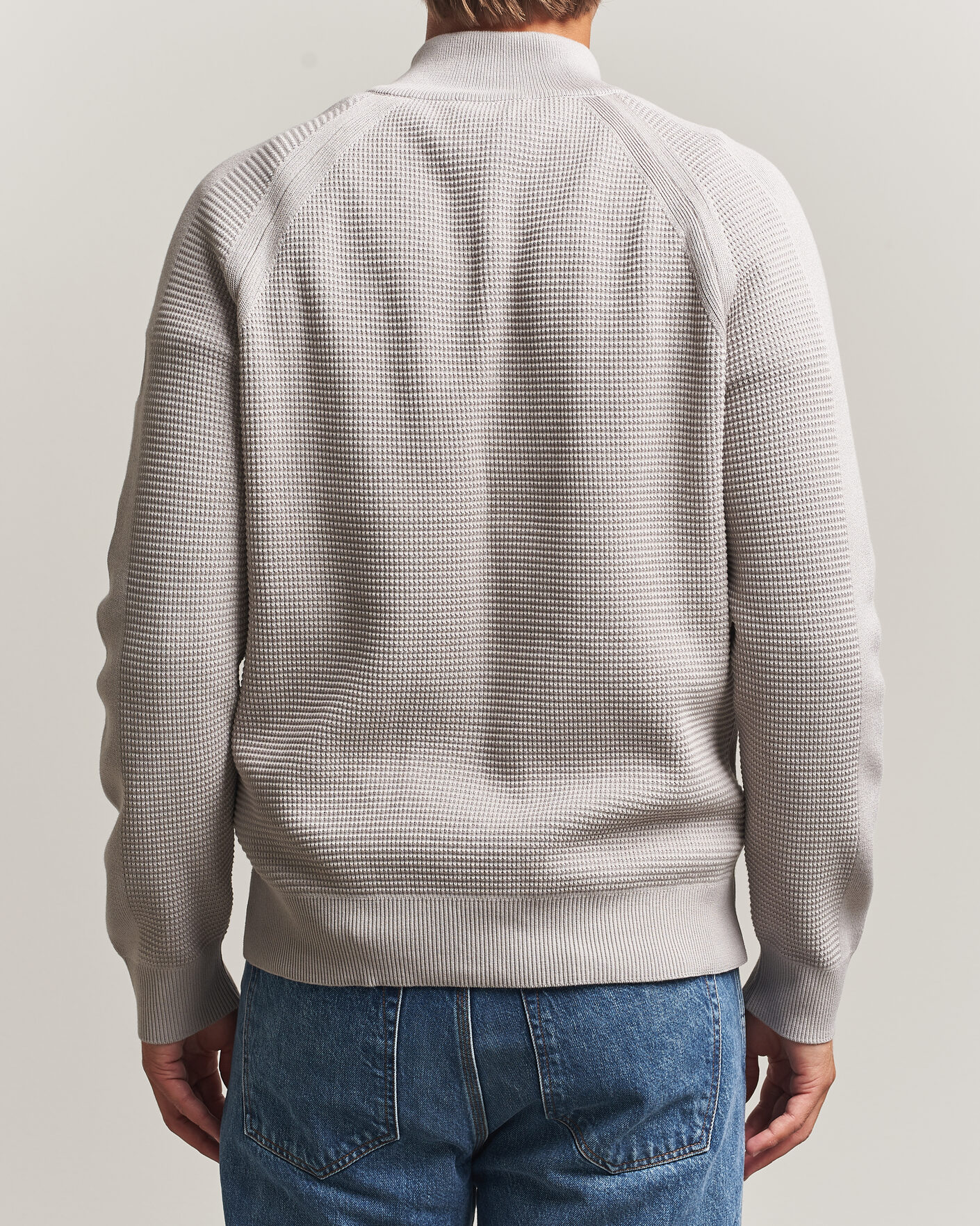 Mies | Puserot | Belstaff | Bradwell Cotton Knitted Quarter Zip Concrete