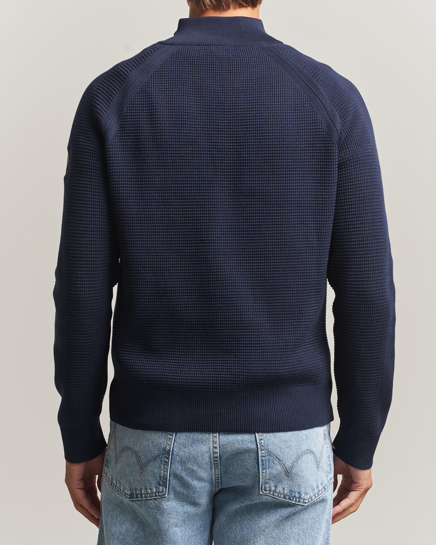 Mies | Puserot | Belstaff | Bradwell Cotton Knitted Quarter Zip Dark Ink