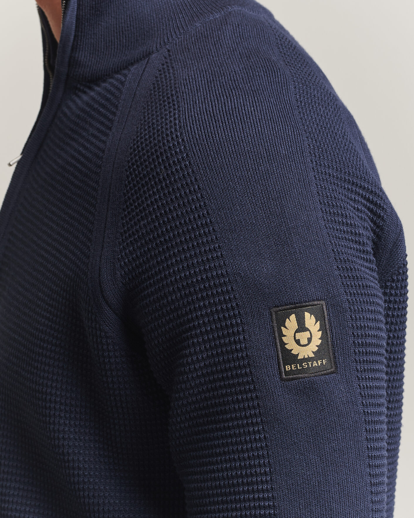 Mies | Puserot | Belstaff | Bradwell Cotton Knitted Quarter Zip Dark Ink