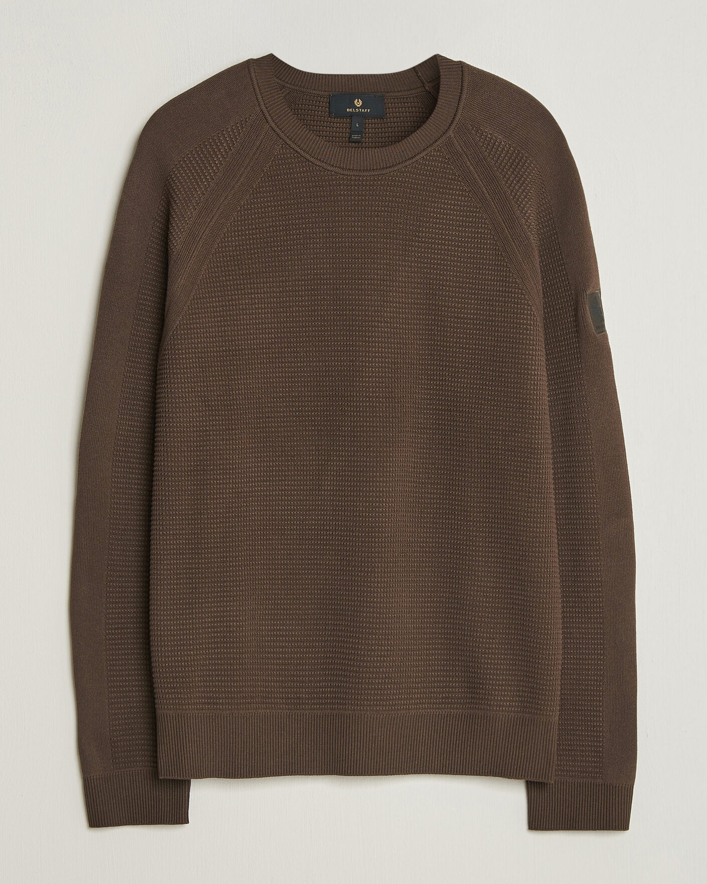 Mies | Puserot | Belstaff | Bradwell Cotton Knitted Crew Neck Army Olive