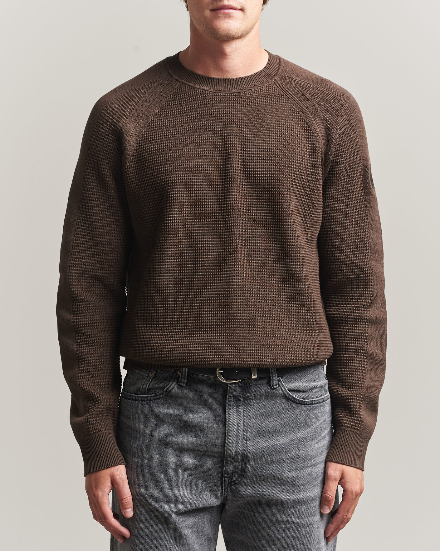 Mies | Puserot | Belstaff | Bradwell Cotton Knitted Crew Neck Army Olive