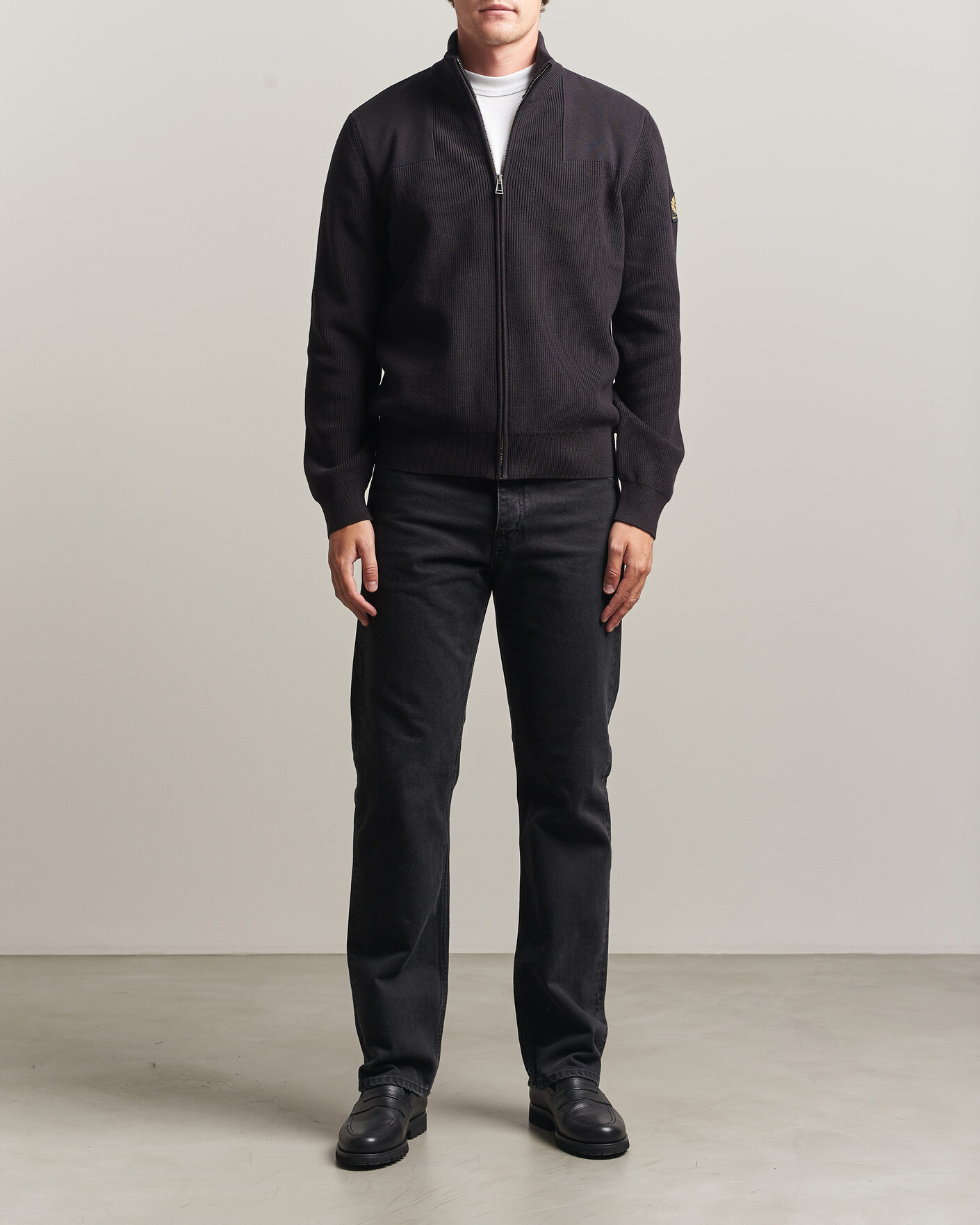 Mies | Puserot | Belstaff | Commander Knitted Full Zip Black