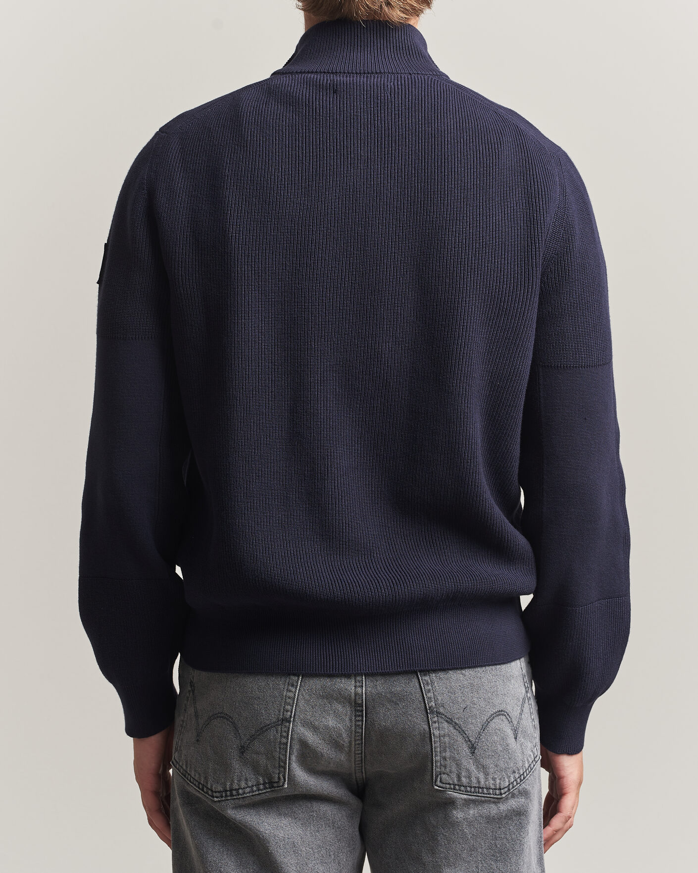Mies | Puserot | Belstaff | Commander Knitted Full Zip Dark Ink
