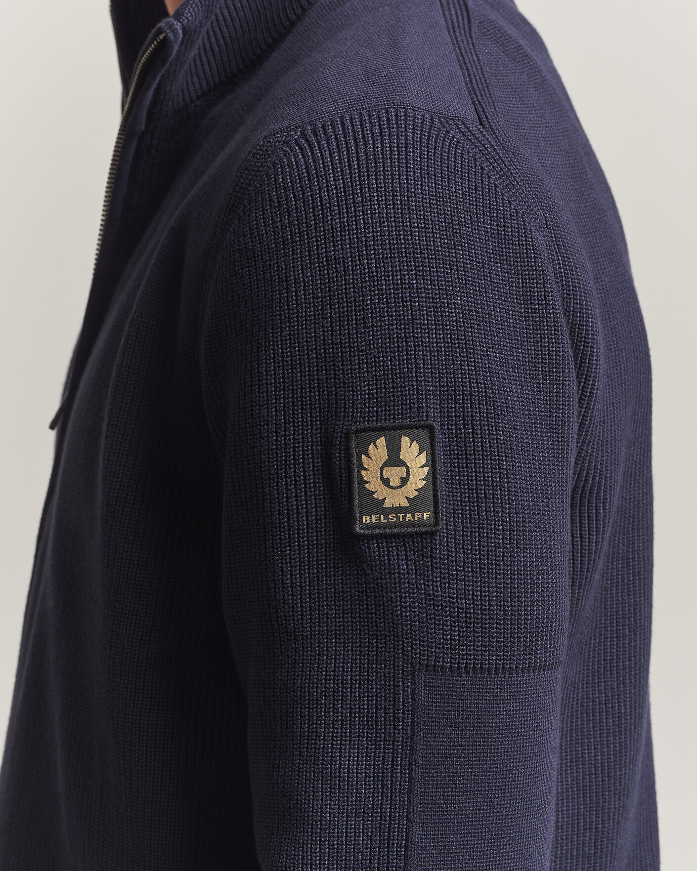 Mies | Puserot | Belstaff | Commander Knitted Full Zip Dark Ink