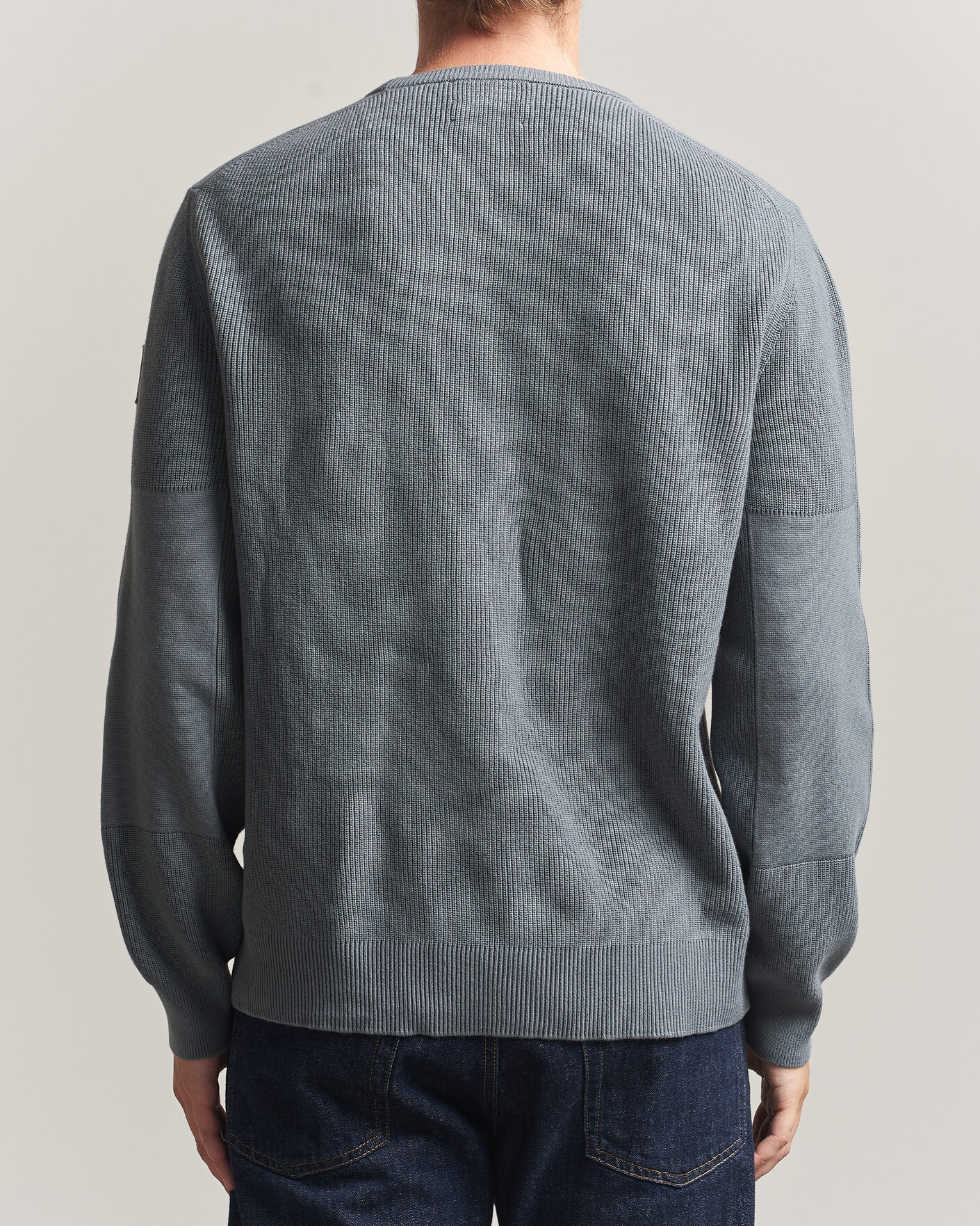 Mies | Puserot | Belstaff | Commander Knitted Crew Neck Atlantic Grey