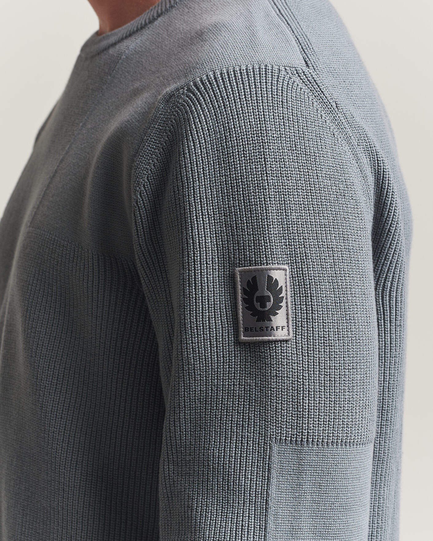 Mies | Puserot | Belstaff | Commander Knitted Crew Neck Atlantic Grey